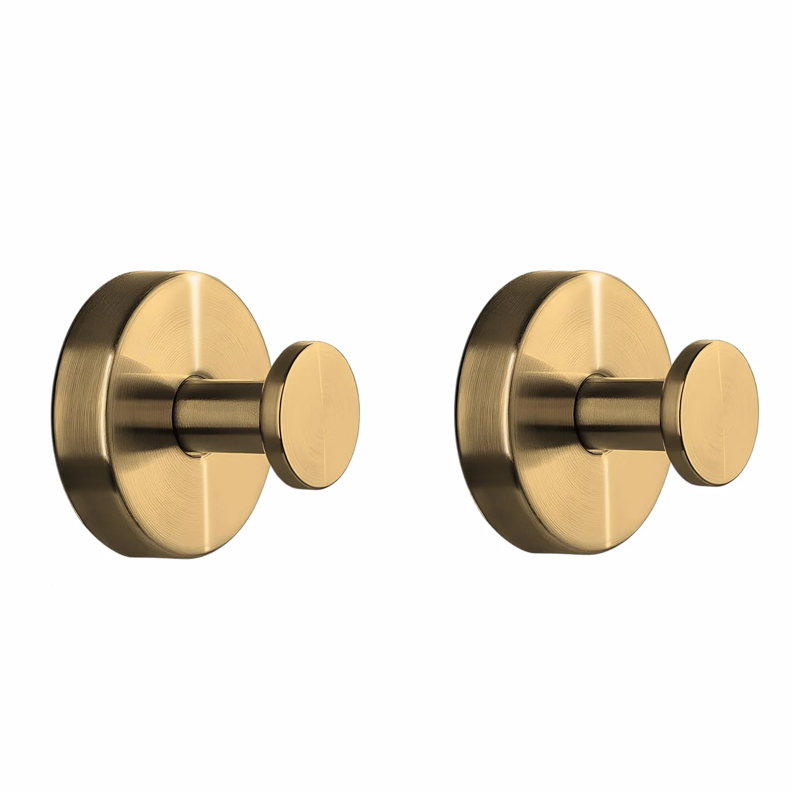 Ganchos de acero inoxidable con ventosa para baño cocina oficina, toallero sin taladrar, 2 PCS (Dorado)