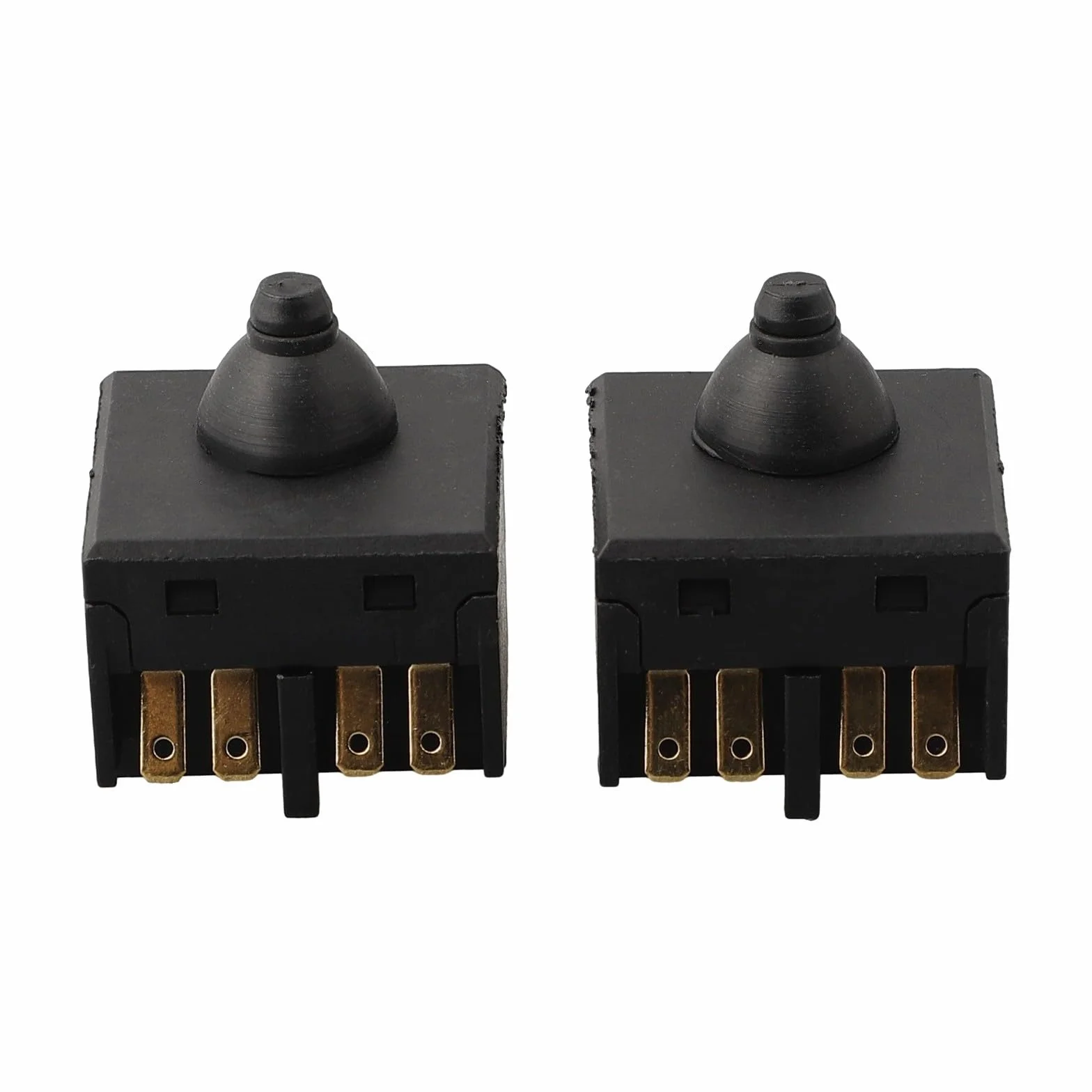 Sustitución de interruptor de botón pulsador para amoladora angular 100 pulidora, construcción de plástico y metal, tamaño de 2,5x2,5 cm, compatible con amoladora angular de 100 mm 4 pulgadas, juego