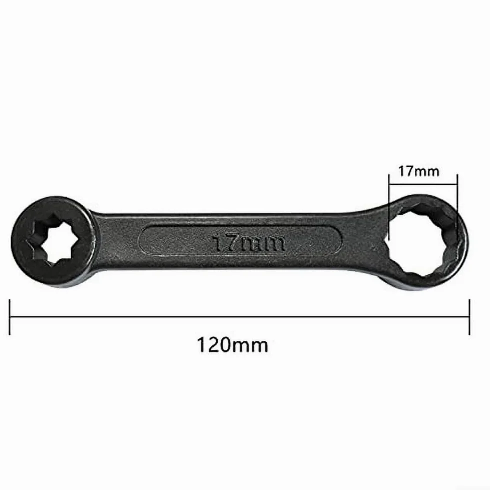 Juego de llaves tubulares de 16 mm y 17 mm con ángulo especial para Mercedes-Benz W140 W210 W202 W126 W124 herramientas de acero para herramientas, color negro