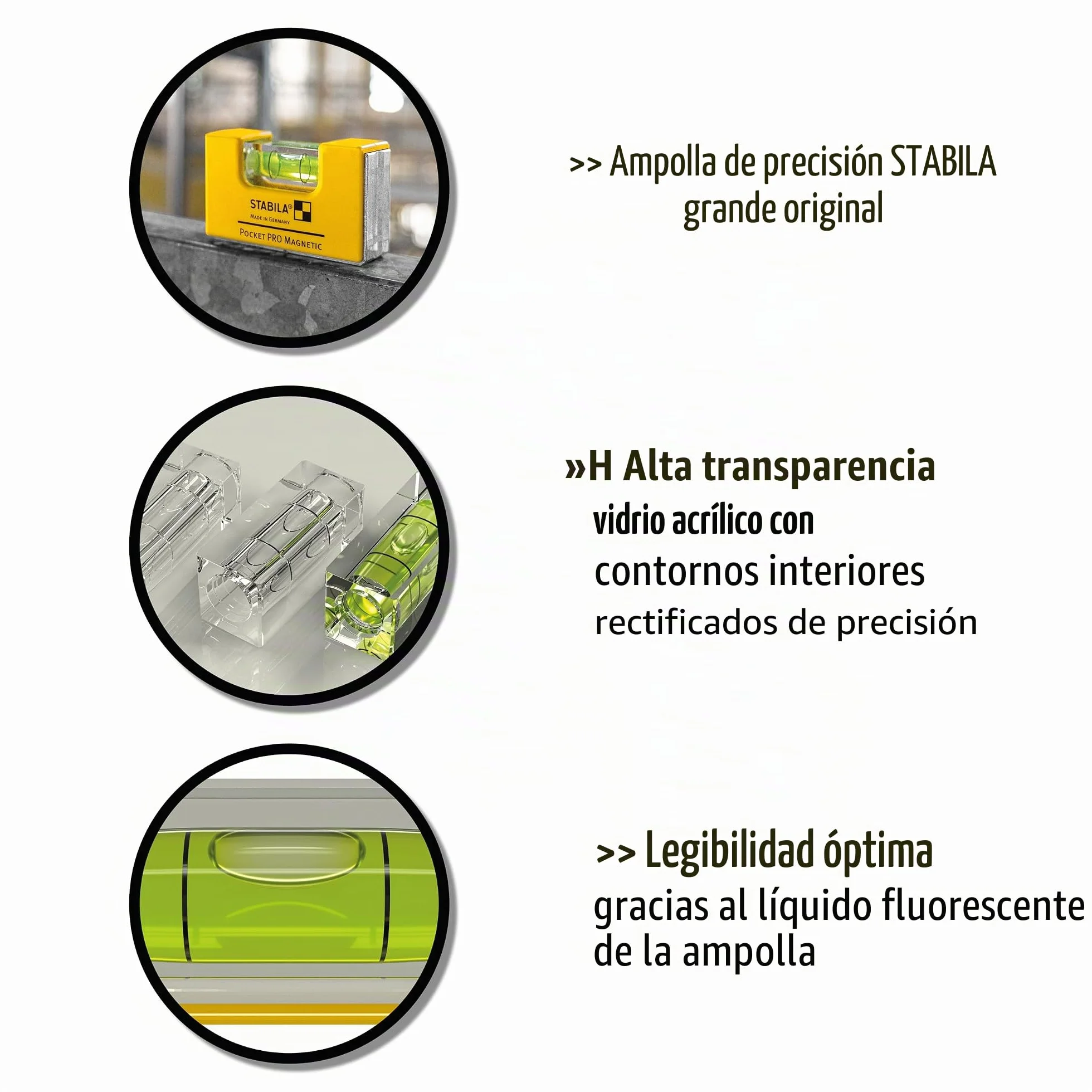 STABILA Mininivel espiritual magnético Pocket PRO con clip para cinturón, 7 cm, fuerte imán de tierras raras, 1 nivel horizontal, fabricado en Alemania, amarillo, 15 x 8 x 20 cm