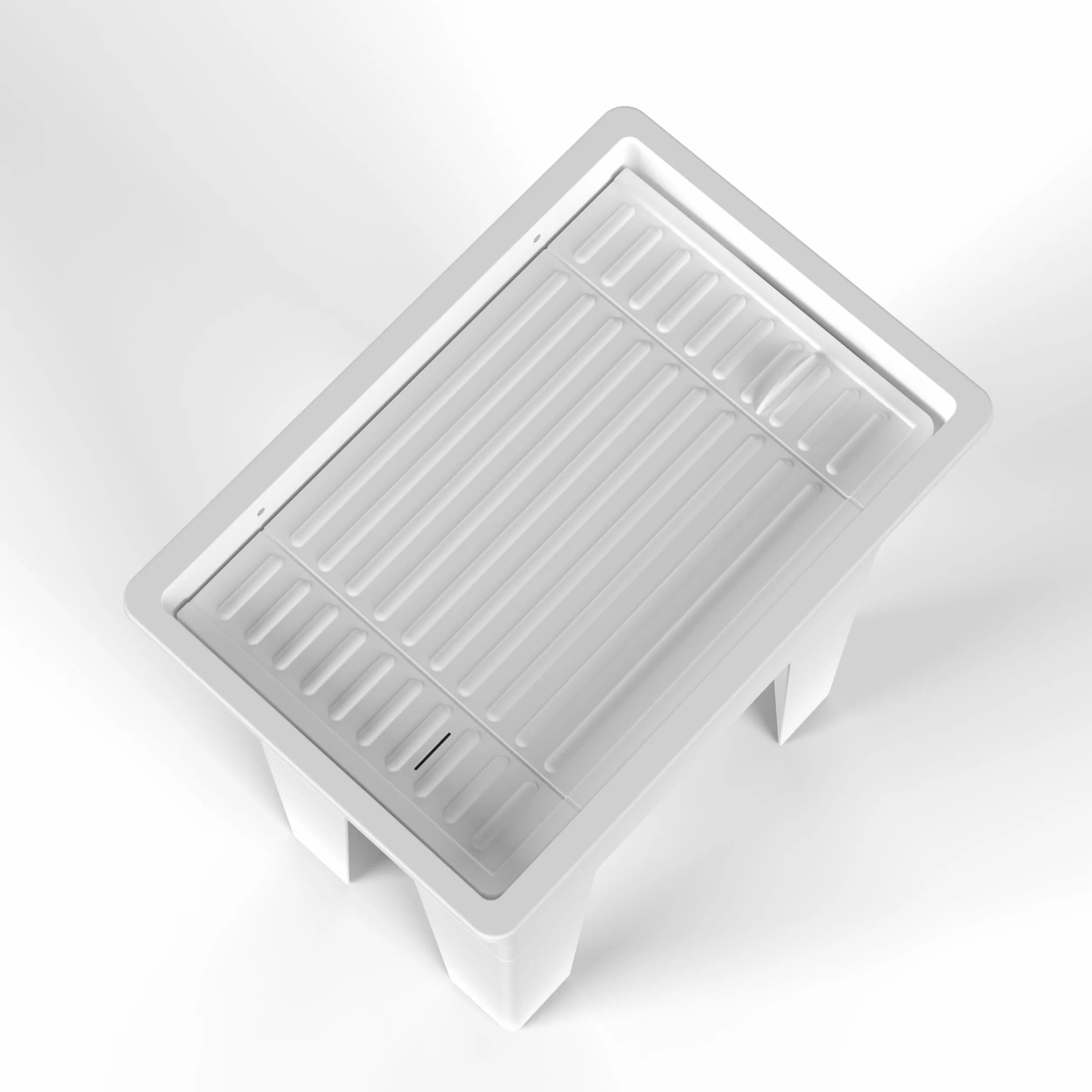 Adventa Lavadero monobloque de resina PP 59x40x74 cm blanco resistente ácidos