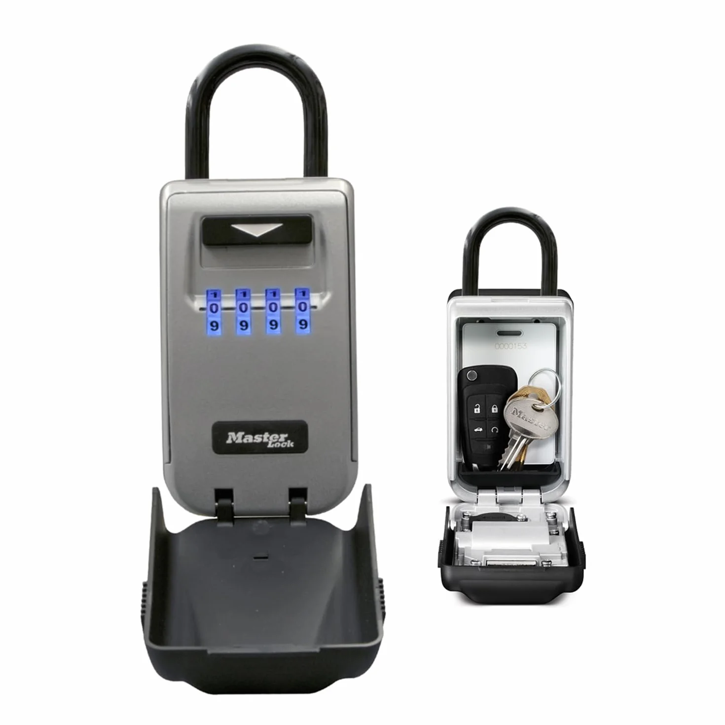 Master Lock Caja fuerte para llaves retroiluminada [Impermeable] [Con arco] [Mediana] 5424EURD - Caja de seguridad, Retroiluminada + Arco