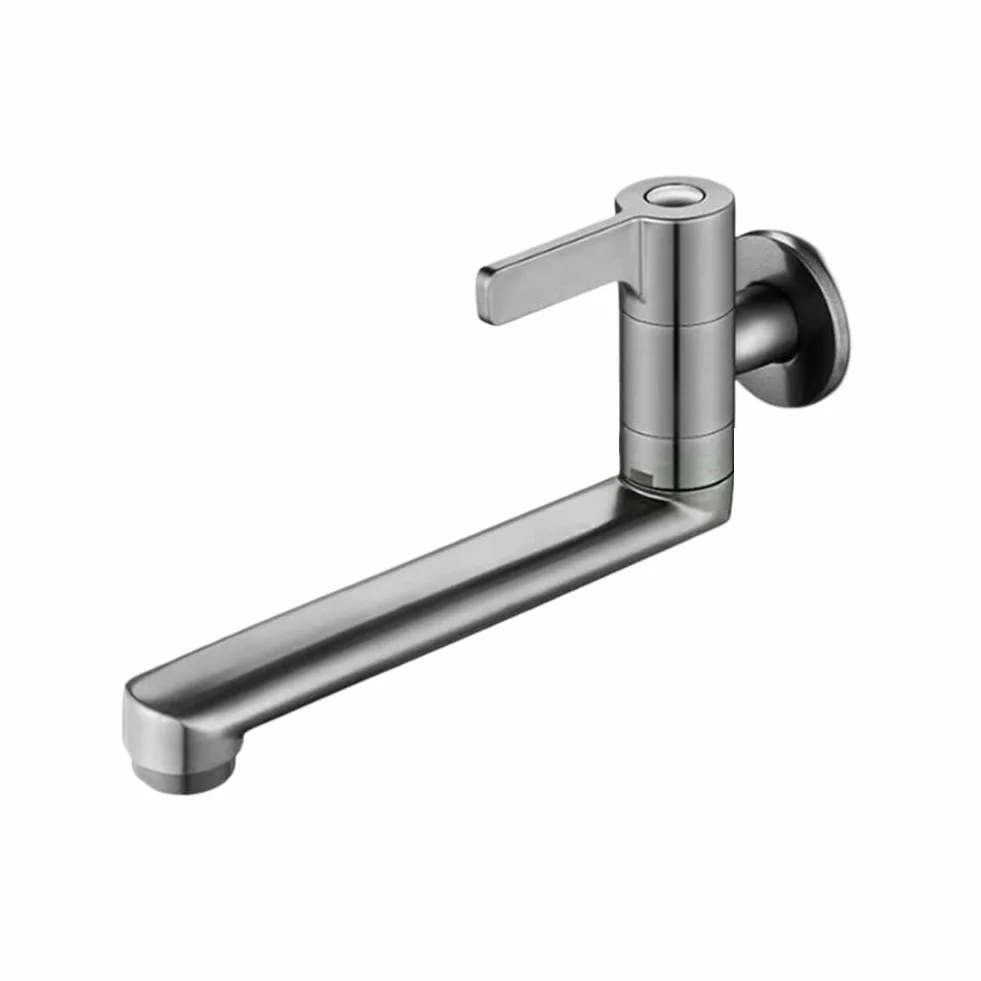Grifo mezclador de cocina, montado en la pared extendido para fregadero de cocina, grifo de piscina giratorio, grifo de agua fría, para cocinas y piscina (20 cm)