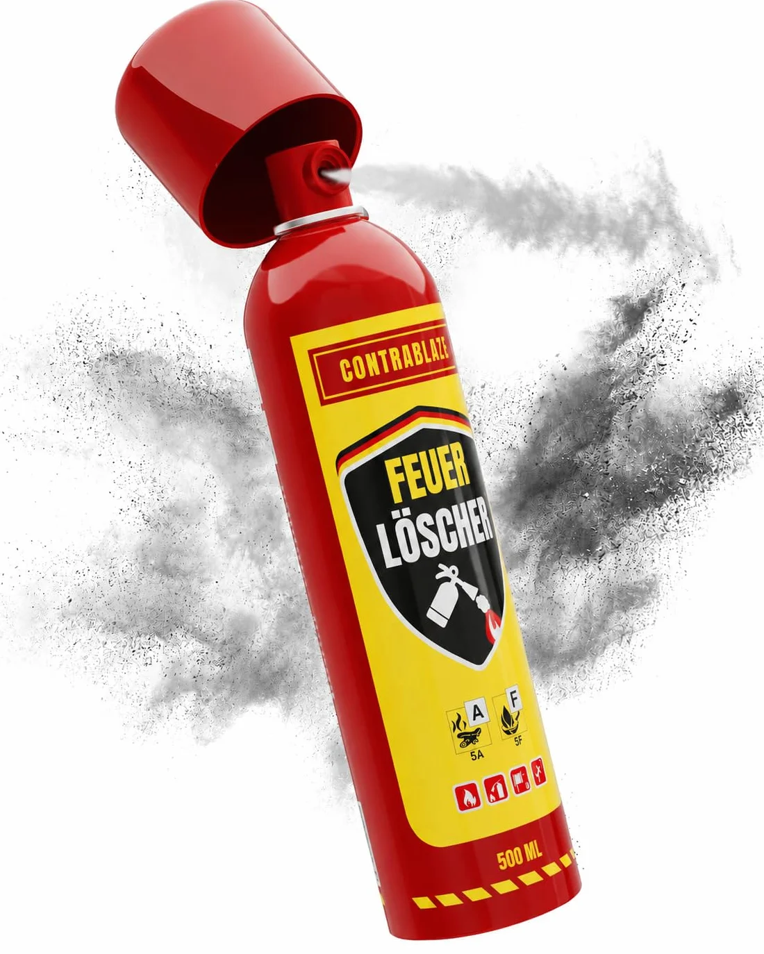 Spray extintor de incendios doméstico, 500 ml, para mayor seguridad en tu vida diaria, ideal para el hogar, la cocina y el coche, eficacia probada contra incendios de grasa e incendios eléctricos de