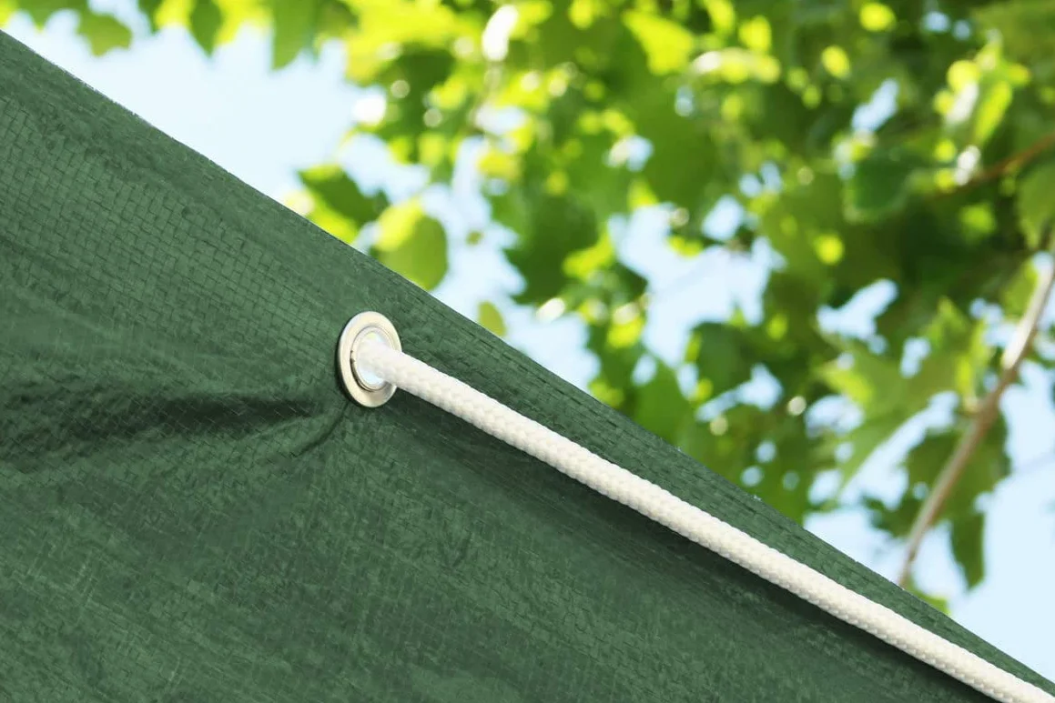 Labor 0300153 Lona de PVC Reforzada con Ojales, Verde, 5 X 6 M