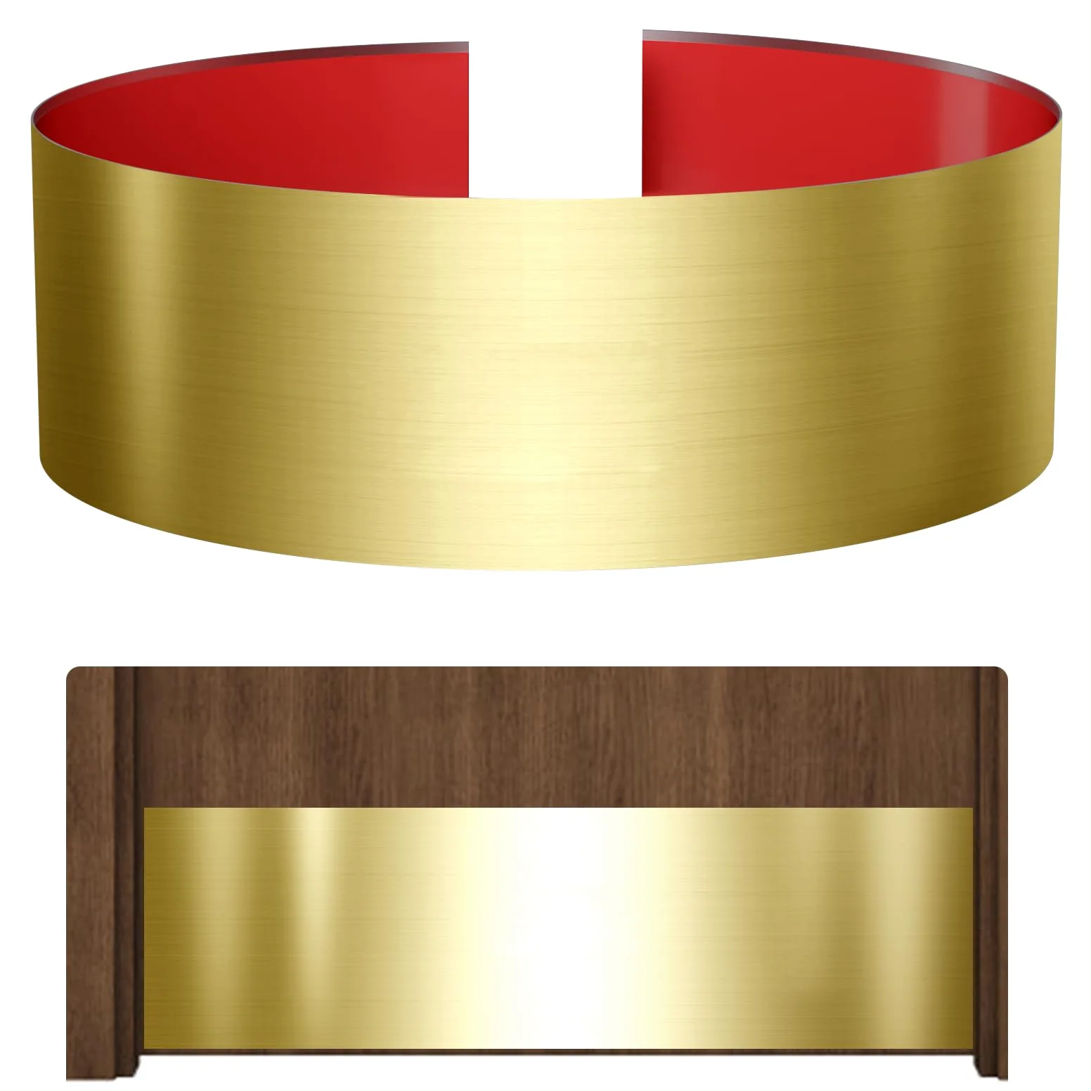 Placa de acero inoxidable para puerta, placa de empuje de puerta de 6 x 30 pulgadas, placa autoadhesiva para puertas interiores o exteriores de 32 pulgadas (oro cepillado)