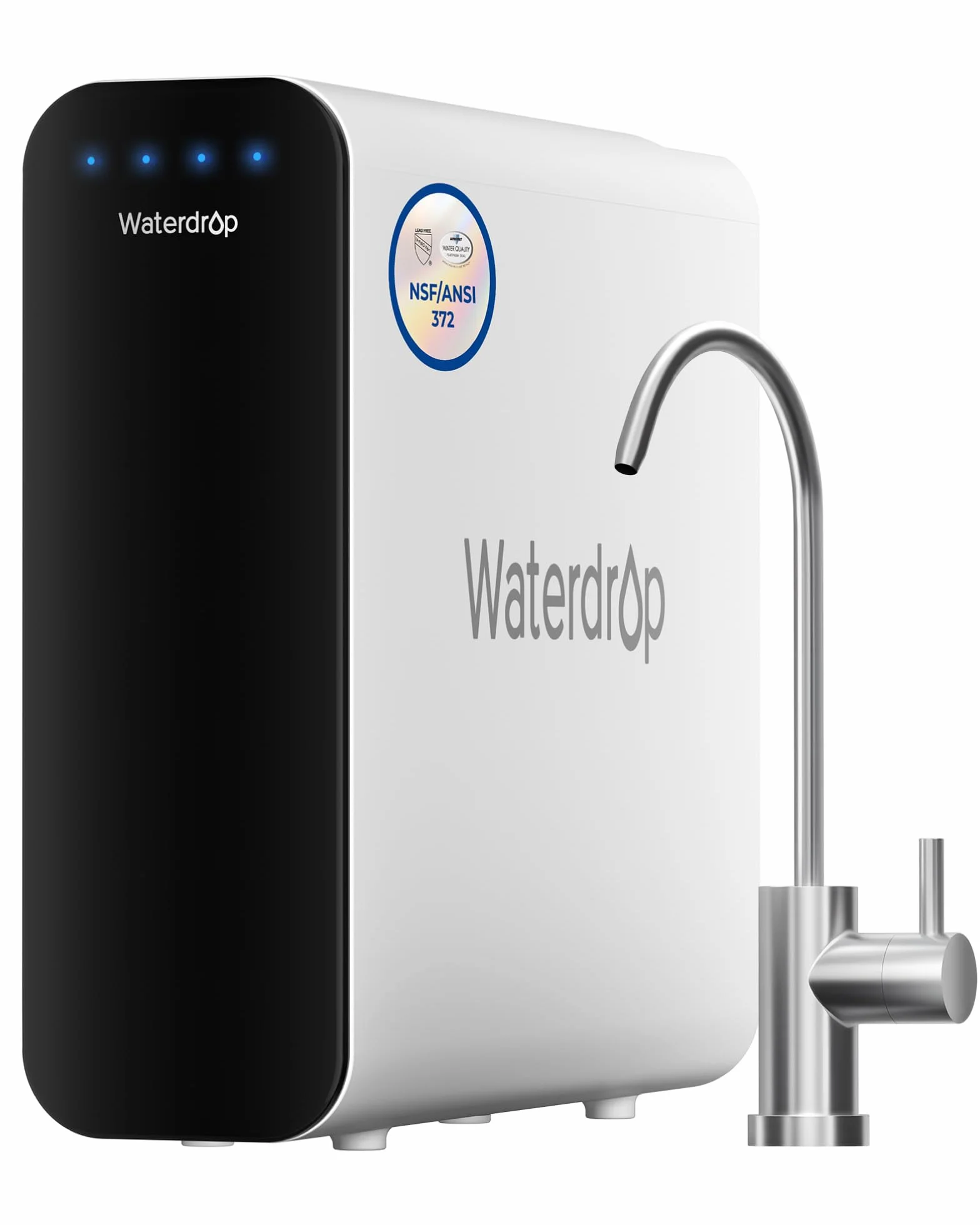 Waterdrop TSU 0,01 μm Sistema de Filtro de Agua Debajo del Fregadero de Ultrafiltración, Alta Capacidad de 3 Etapas, Panel Inteligente, Sin Aguas Residuales, Reducir PFAS, PFOA/PFOS