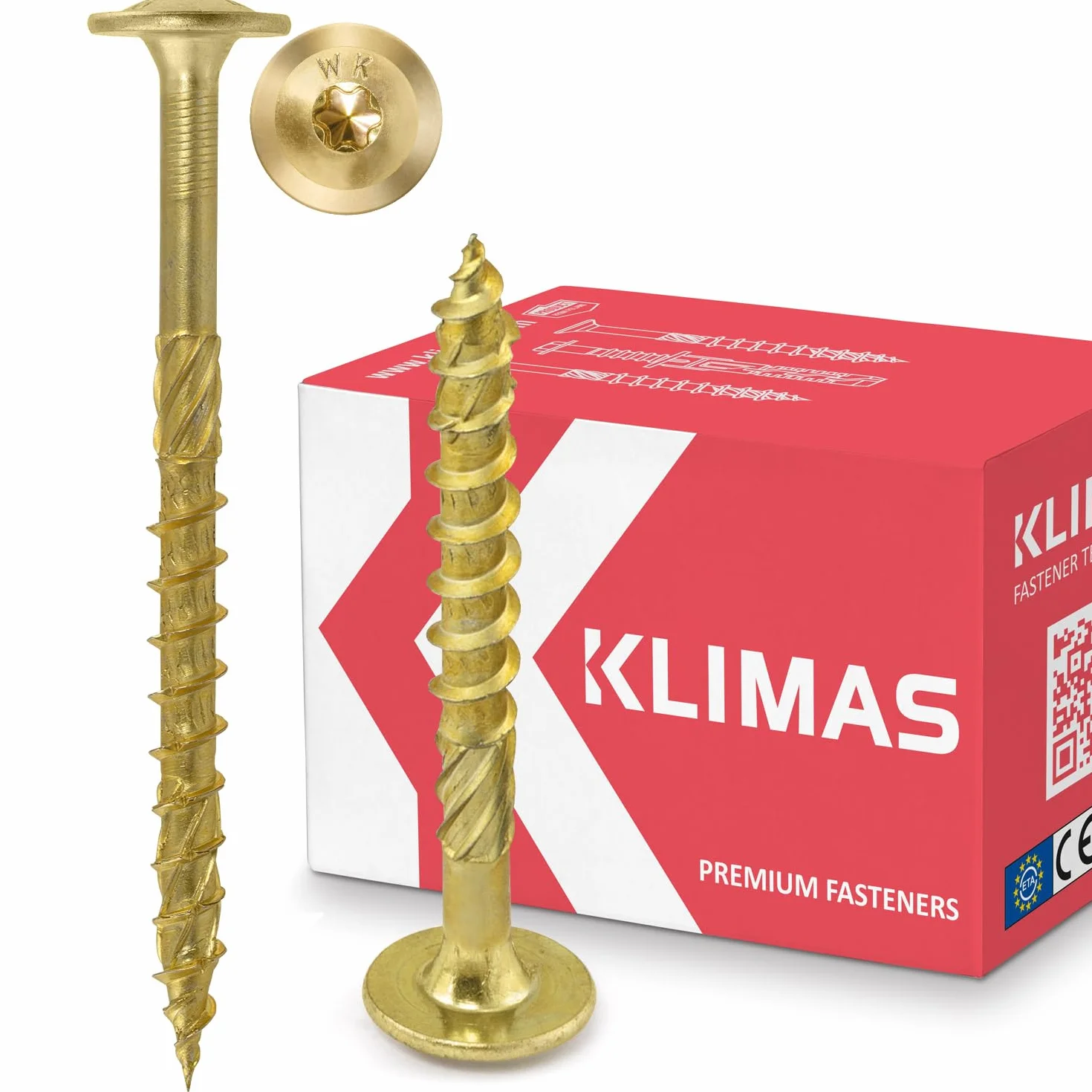 Klimas Tornillos para Madera - Tornillos de Cabeza -Tornillos Multiusos - Cabeza de Plato torx- para construcción de tejado - Pornillos autorroscantes - Screw - 6x140 mm 100 uds. WKCP