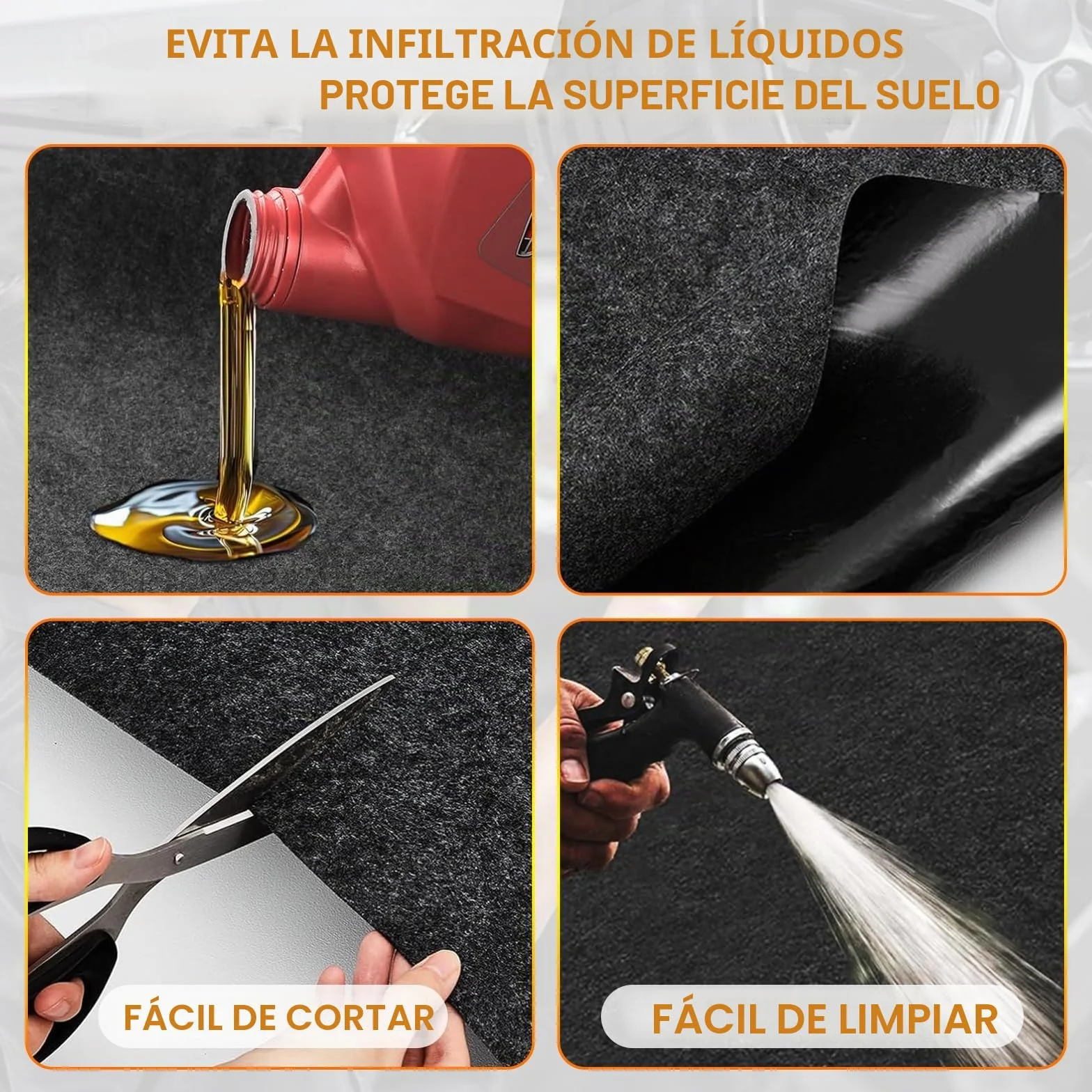 Alfombrilla para Suelo de Garaje 100x300cm Estera Garaje Coche Suelo Alfombra Moto Garaje Estera de Recogida de Aceite Multifunción para Derrames de Aceite en el Garaje