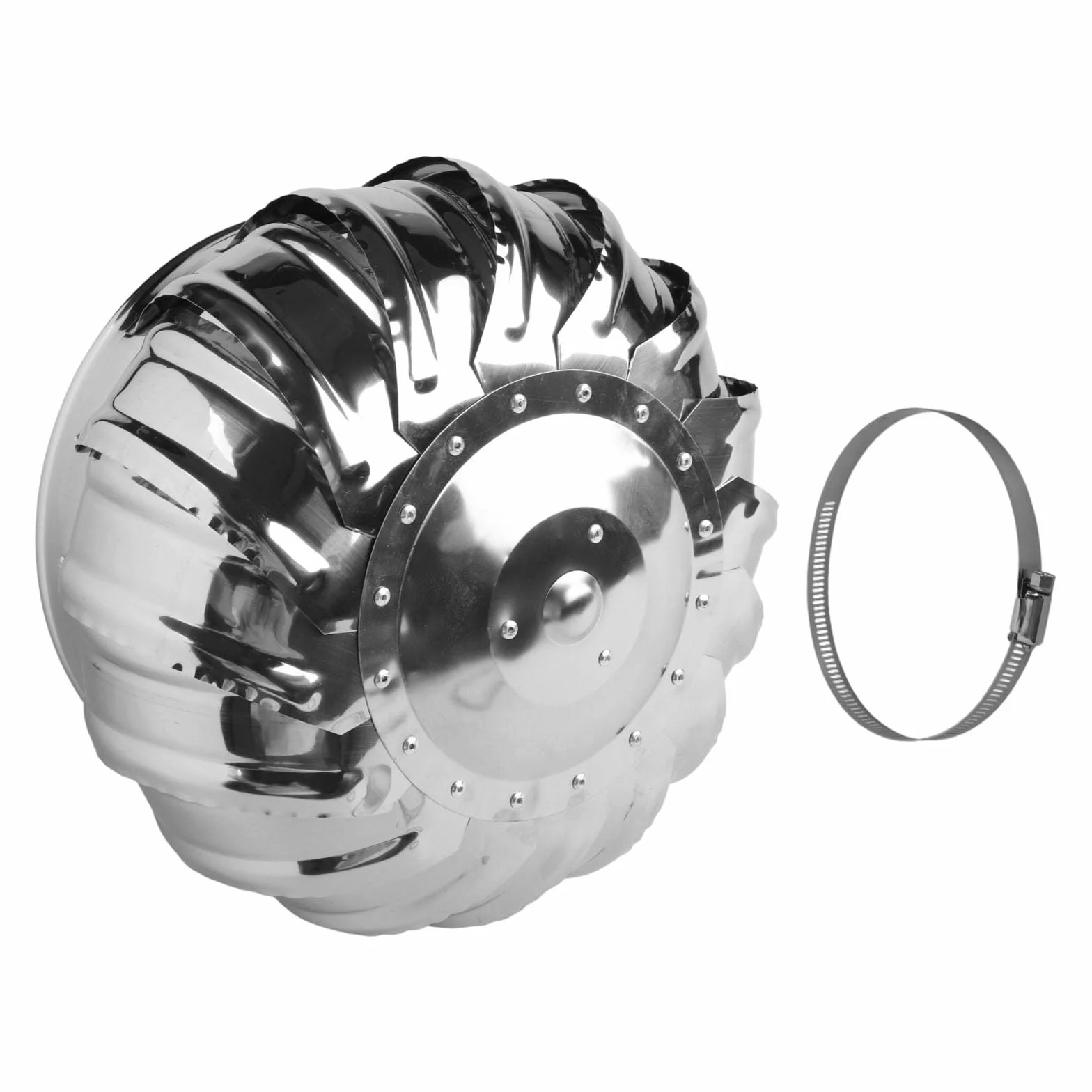 Ventilador de techo no alimentado de acero inoxidable 304 de 110 mm | Ventilación de aire de turbina impulsada por el viento para cocina, baño, escape de fábrica