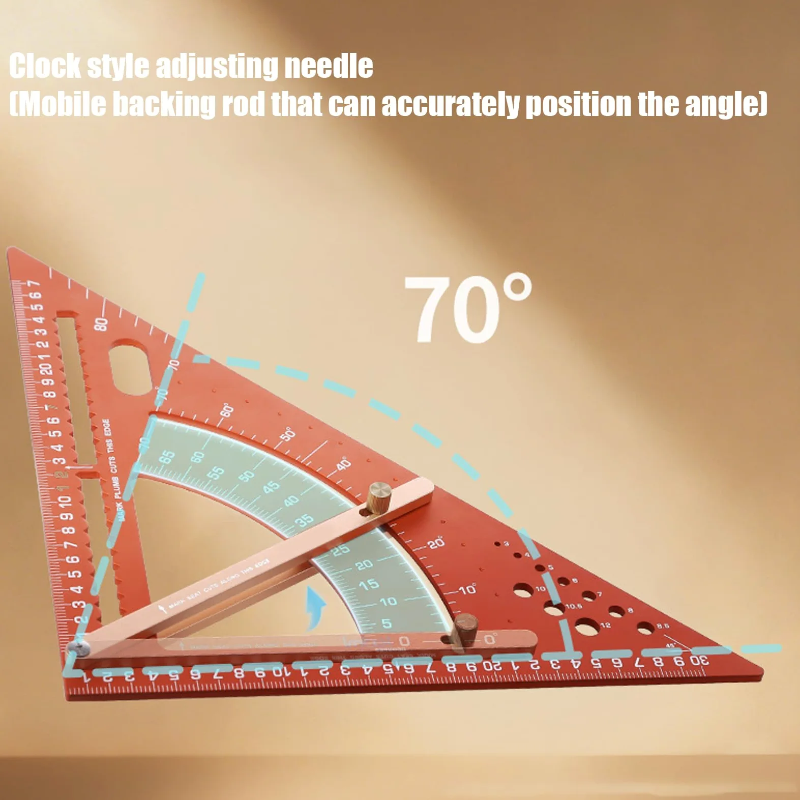 Escuadra De Carpintero Regla Triangular De Aluminio Ajustable Para | Escuadra Combinada para Marcos y Estructuras para Profesionales, Aficionados y Constructores