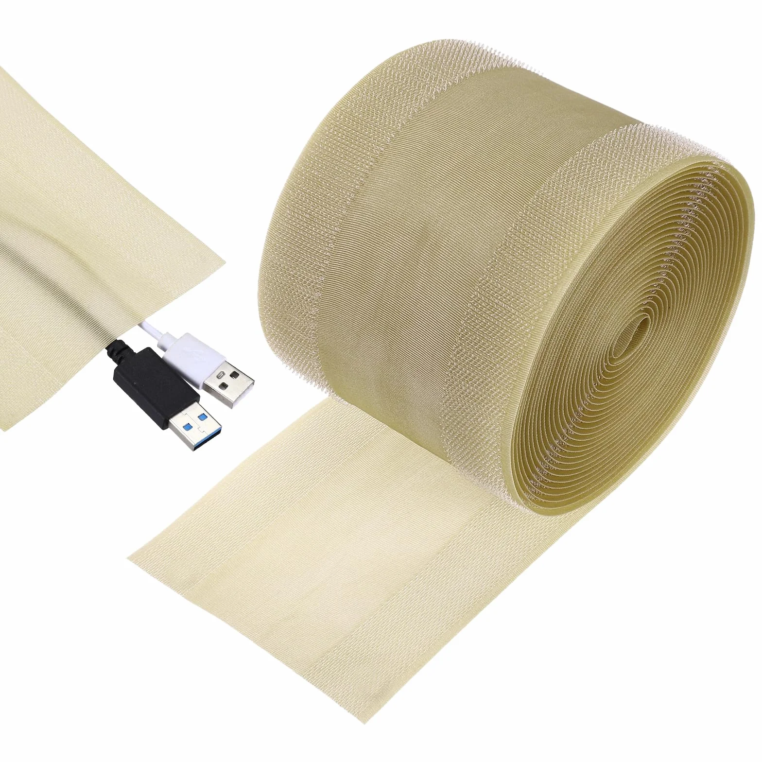 QUARKZMAN Cubierta para Cables De Alfombra 20ft Protector De Cables Tira para Piso para Oficina Hogar Color Caqui