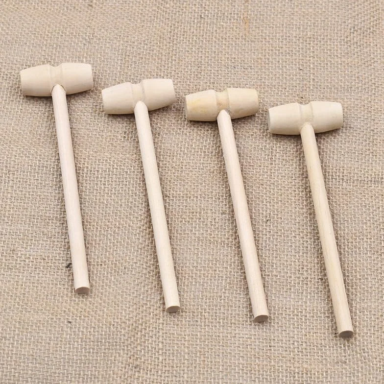Martillo De Madera Pequeño De 15 Piezas con Cabeza Plana, Superficie Lisa Y Sin Rebabas, Mini Martillo para Pasteles, Adecuado para Ensamblaje De Modelos Hechos A Mano, Manualidades.