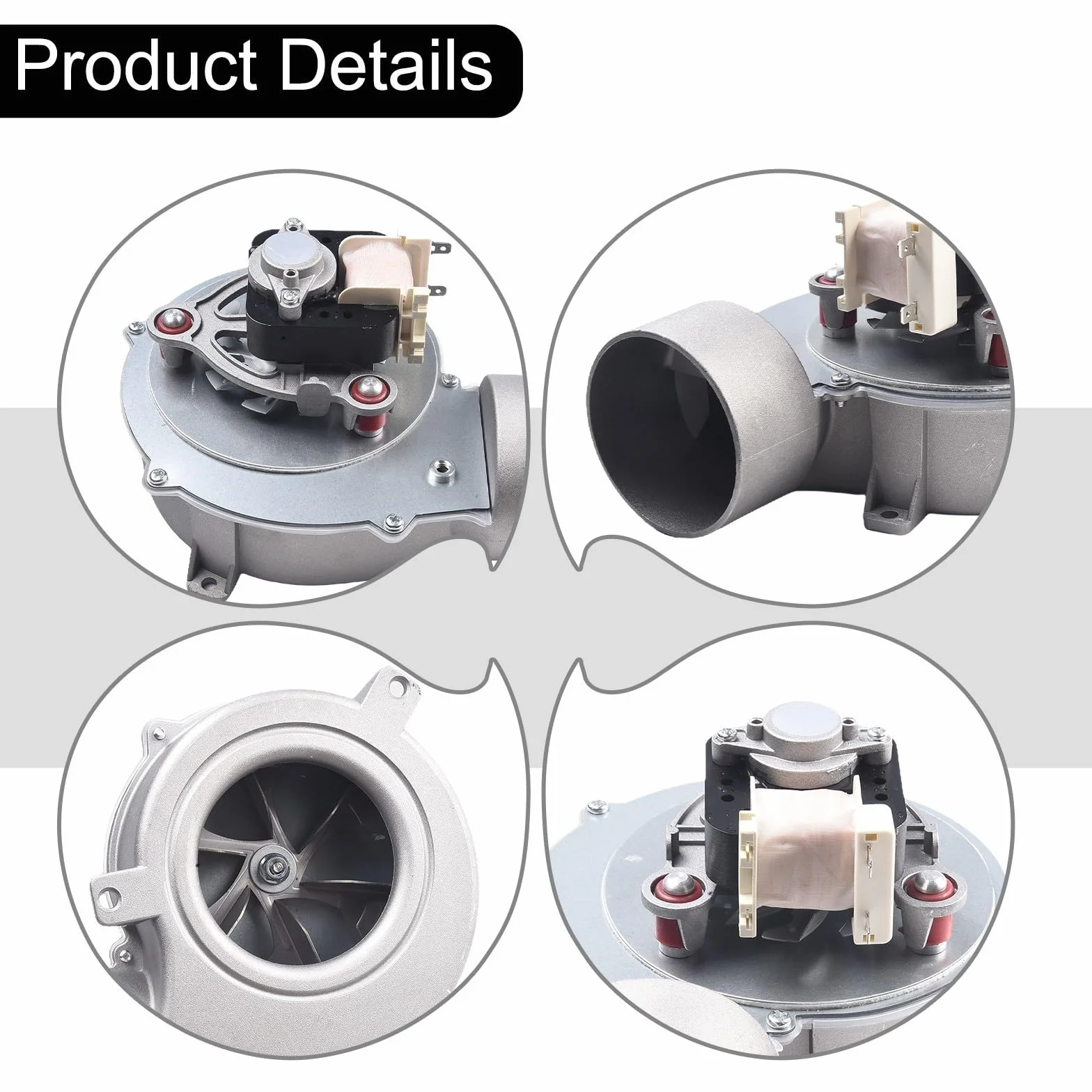 Zoegneer Ventilador centrífugo industrial de la fan de la estufa de la pelotilla 30W Ventilador de tiro inducido de poco ruido del acero inoxidable Ventilador de caldera 220V