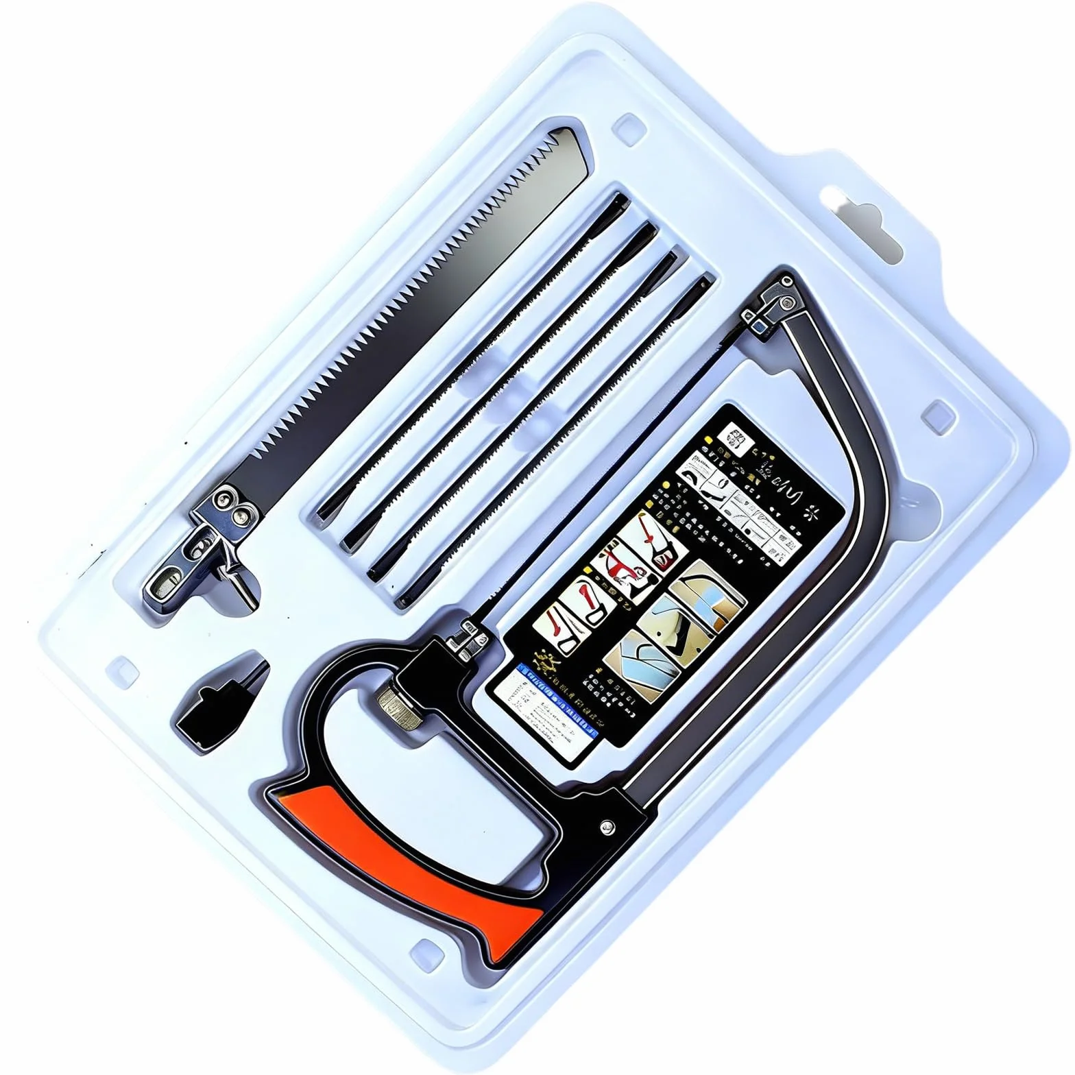 Mini Set Sierra de Mano con 5 Hojas de sierra de Acero HSS Juego de Sierra de Mano Juego de Sierra de Mano para Carpintería para Metal Cristal Azulejos Madera Plástico Multifuncional Serra de Arco