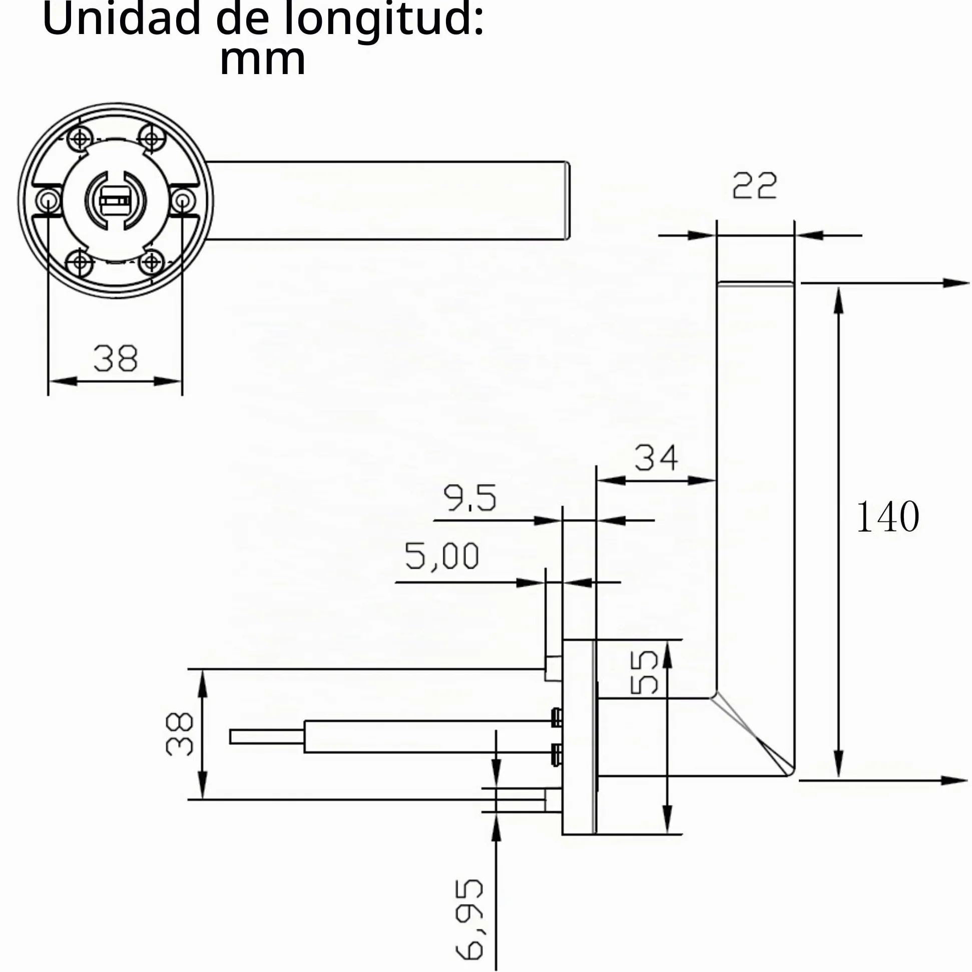 Diseño especial, manija giratoria para bloquear y desbloquear, juego de cerradura para puerta de dormitorio, manija de palanca para puerta de embutir (Z02-103-BK)