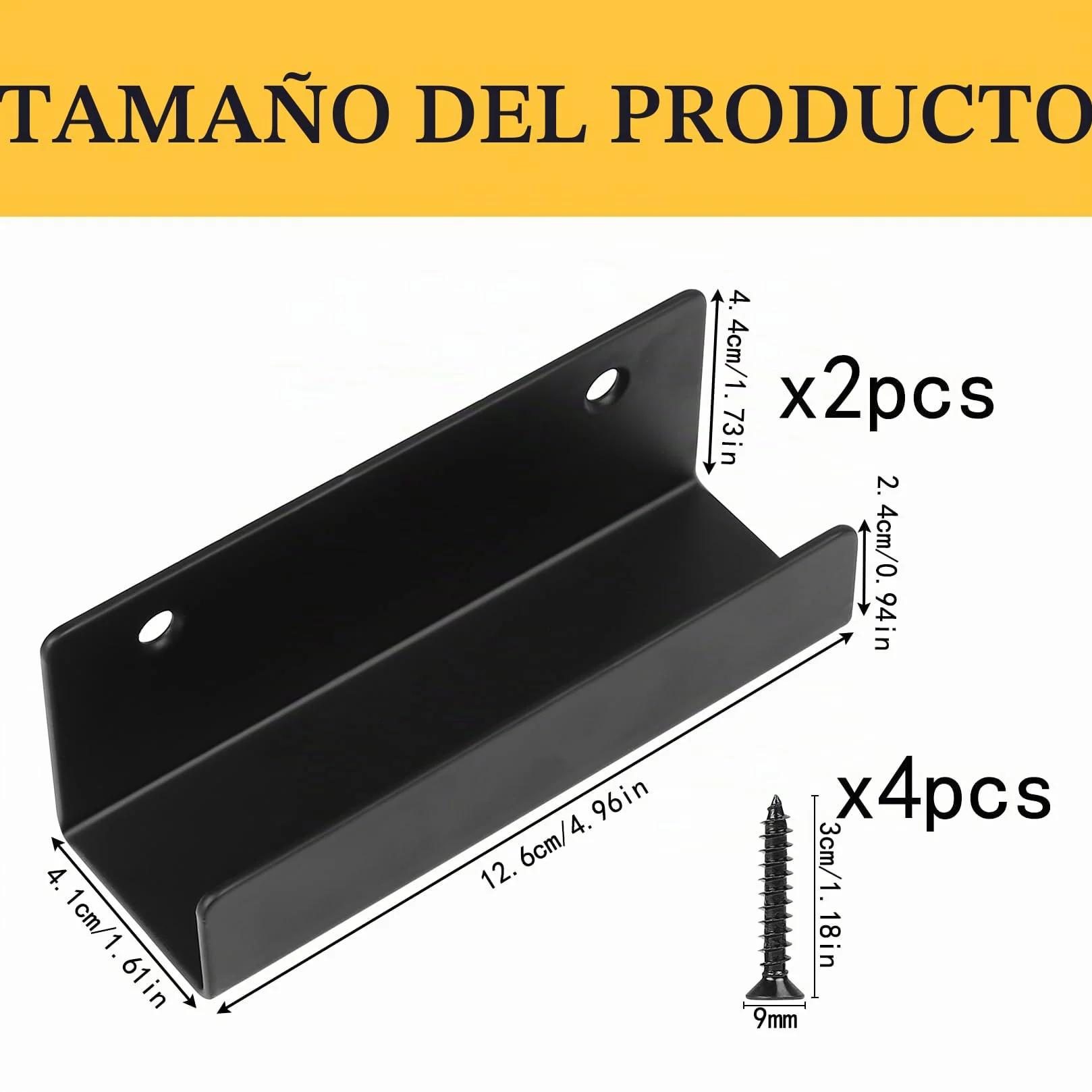 Soportes Robustos de Pared en U de 125mm, 2 Piezas para Azulejos de Cerámica, Metal para Cocina, Baño, Garaje
