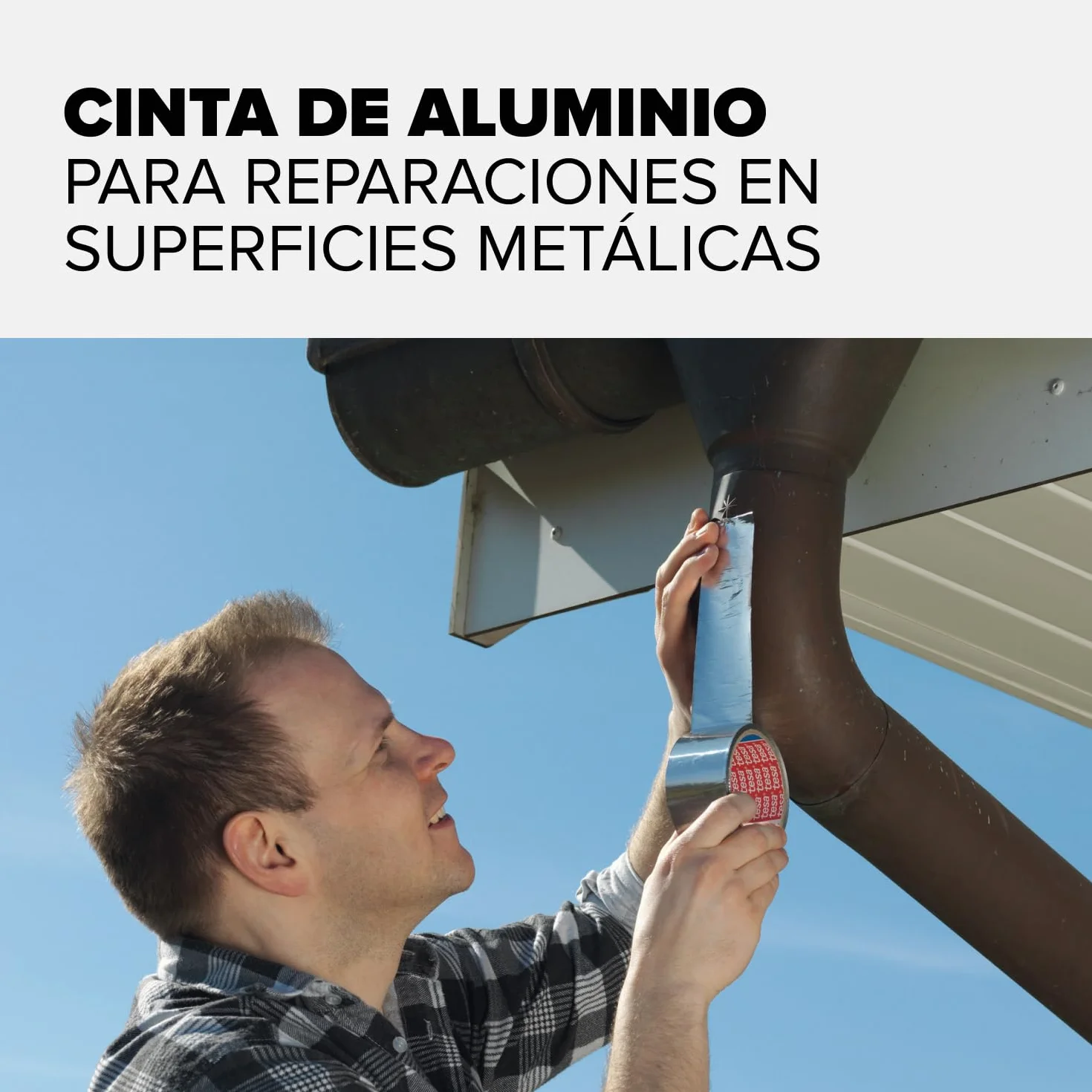 tesa 56223-00000-01-Cinta de Aluminio 50 micras-10m x 50mm, Standard, 10mx50mm