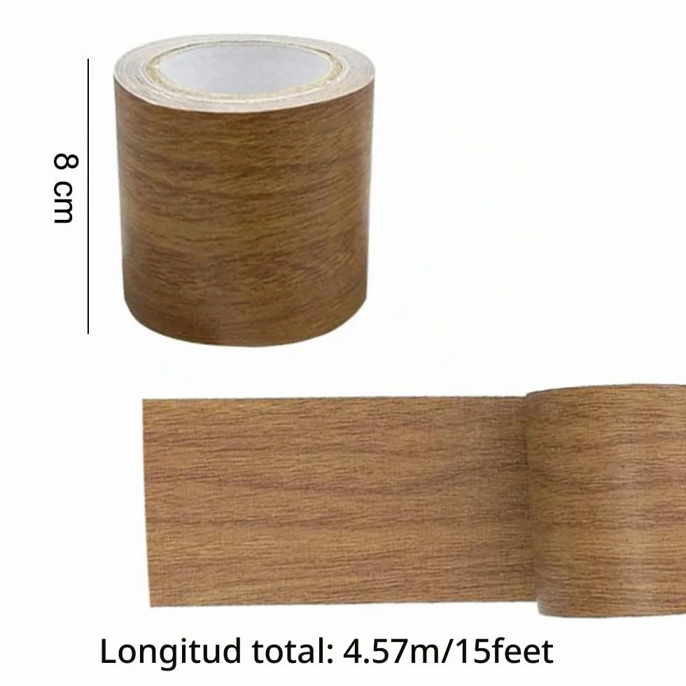 Guidre 2 Rollo De Cinta De ImitacióN, De Madera Marrón De 8 Cm * 4,57 M, Cinta De ReparacióN Se Utiliza Para Muebles De Hogar, Puertas De EnfermeríA, Mesas Y Sillas