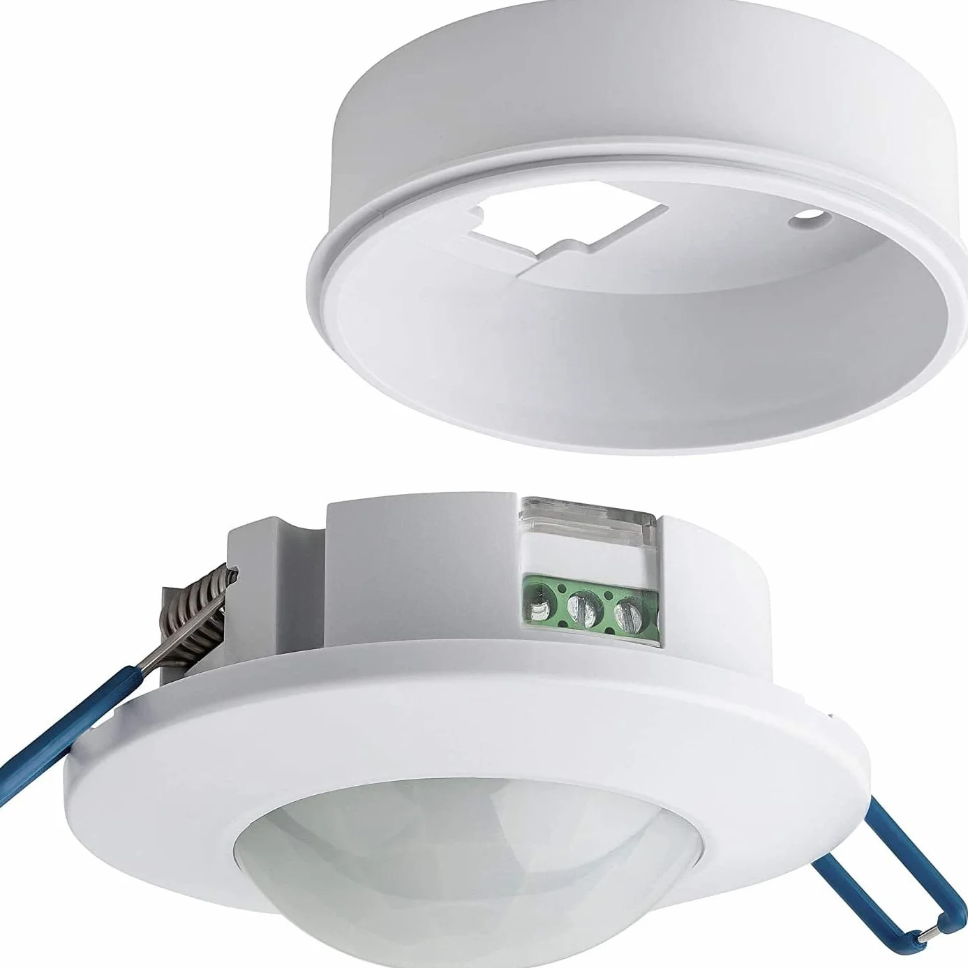 Detector de Movimiento Interior Empotrado Techo 360° 230V Sensor Presencia Ajustable 10s–30min para Lámparas LED