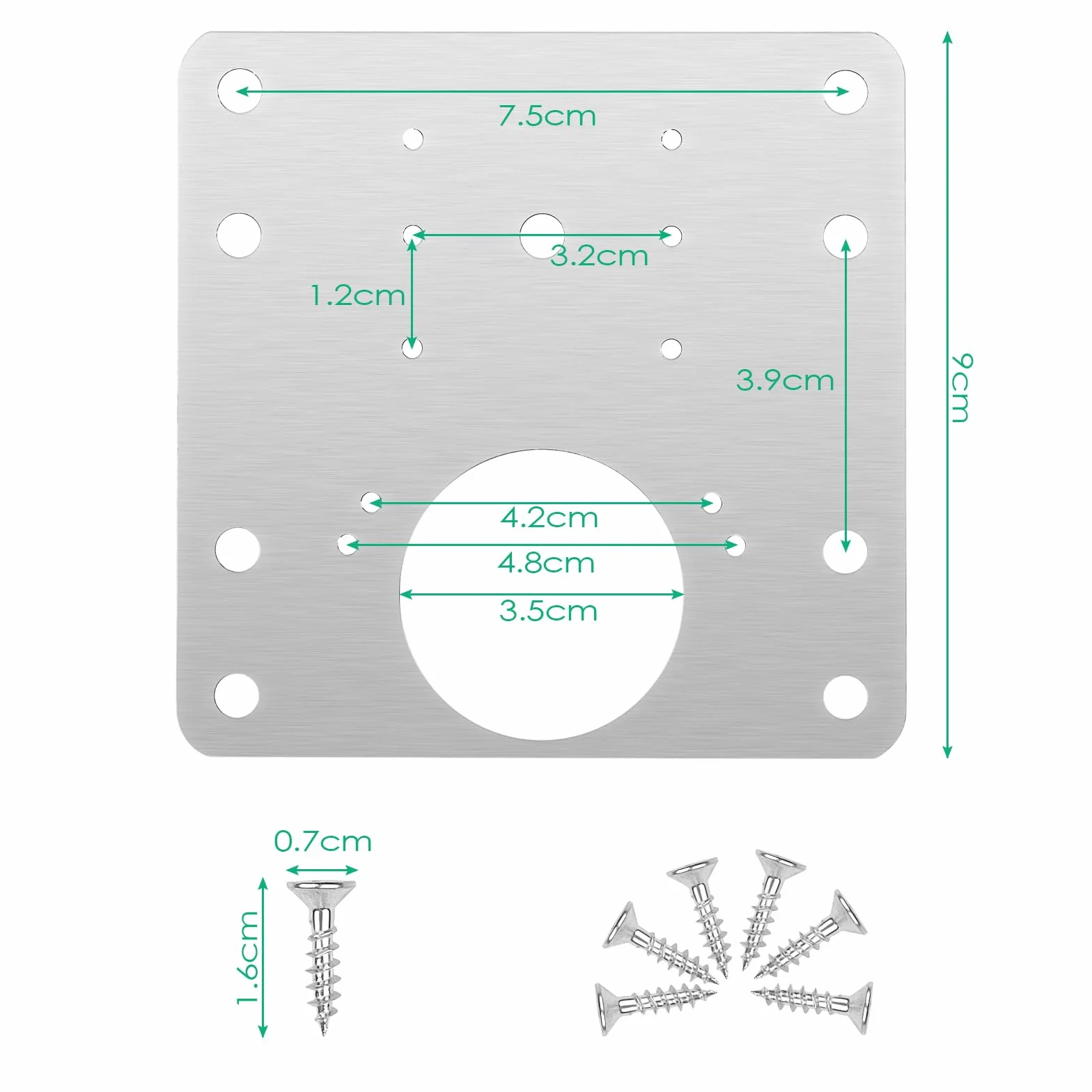 Fousenuk 10 Piezas Placa de Reparación de Bisagras Cocina 9×9cm Inoxidable Hinge Repair Kit para Armario Muebles Gabinete Cajón