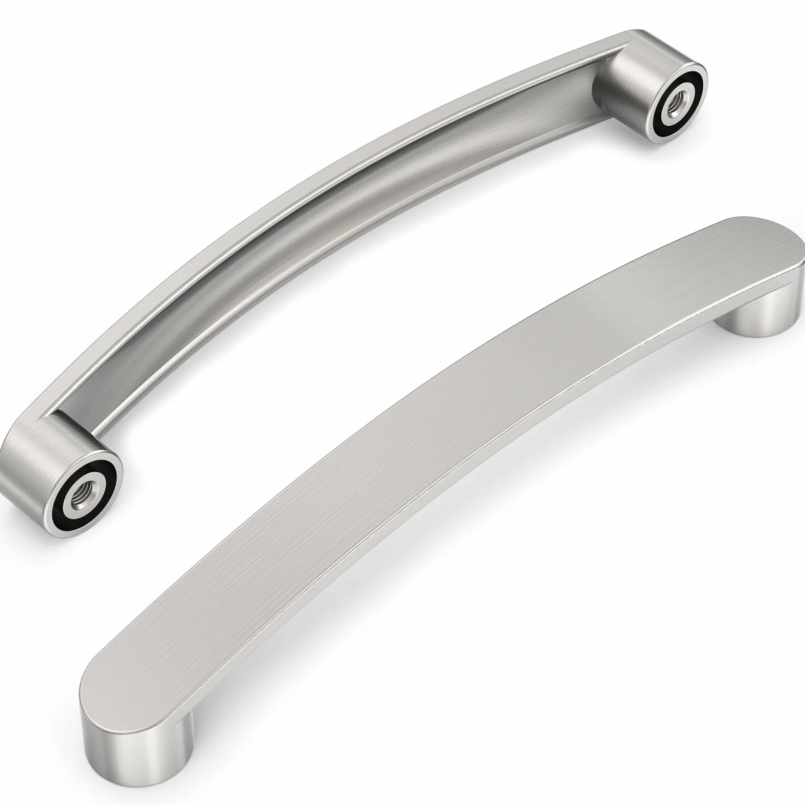 FURNIWARE 10 manijas para muebles, 160 mm, distancia entre orificios, para armarios, cocina, en níquel satinado cepillado, para muebles de cocina, armarios, cajones