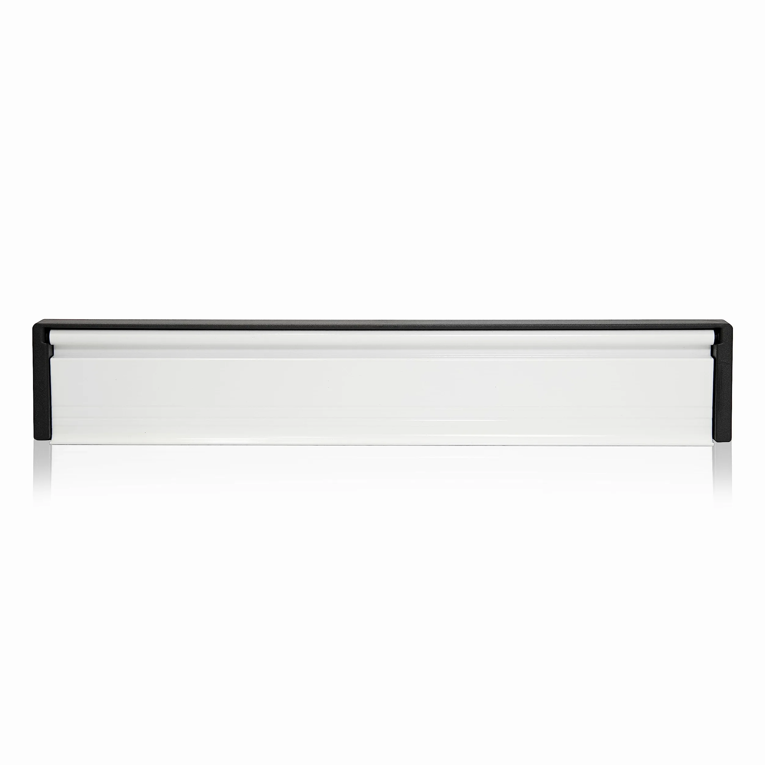UAP Buzón de puerta delgada de 12 pulgadas, caja de cartas segura, antivándalo, antirrobo, solapa antipresión, para puertas de madera y compuestos de 40-80 mm, marco de plástico acabado mate (blanco)