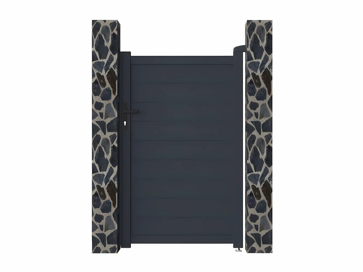 Vente-unique-PortÛn de aluminio color antracita NAZARIO - Ancho 100 x Alt. 158 cm