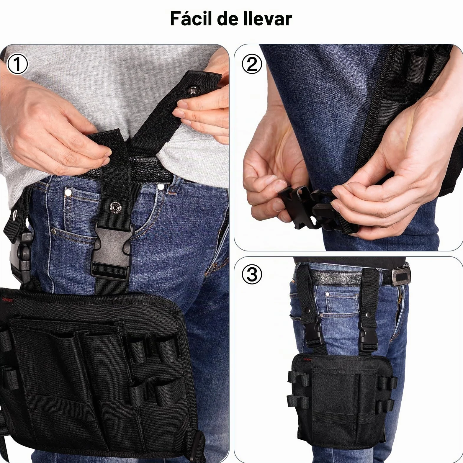 Funda de Herramientas con Clip para cinturón Alrededor de la Pierna, Bolsa de reparación Multifuncional para electricistas, Mini Organizador para carpinteros y construcciones automotrices
