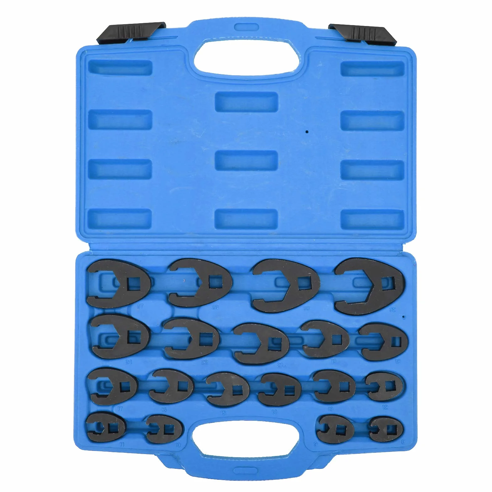 Juego de 19 llaves de pata de gallo de 8 a 32 mm, de acero al cromo-molibdeno, para barra de extensión de carraca de 3/8 pulgadas de 1/2 pulgadas