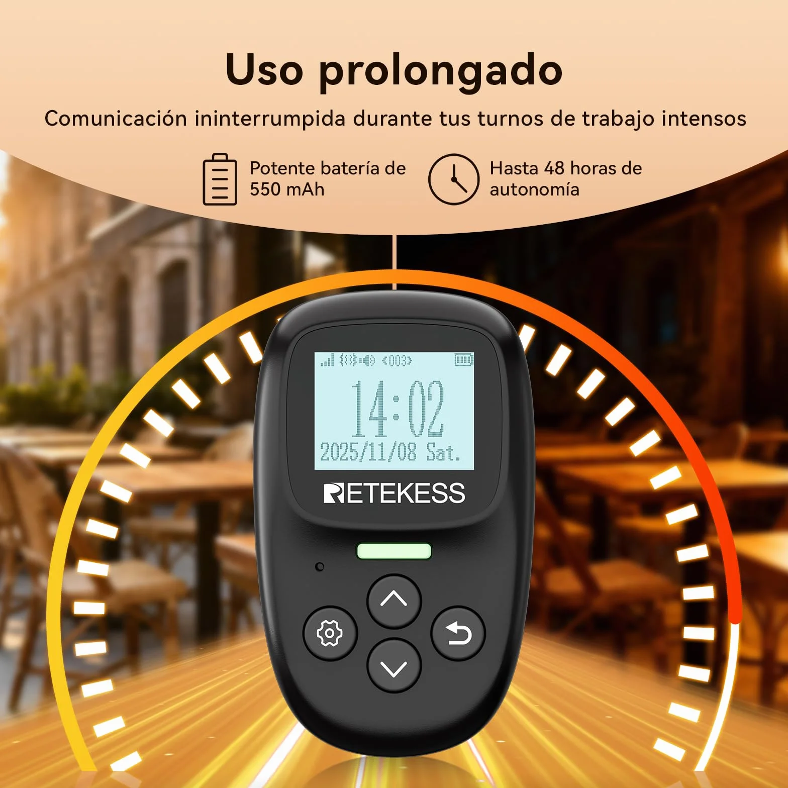 Retekess TD037 Buscapersonas Restaurante Sistema de Llamadas 24 Teclas Intermitente Audible 6 Unidades