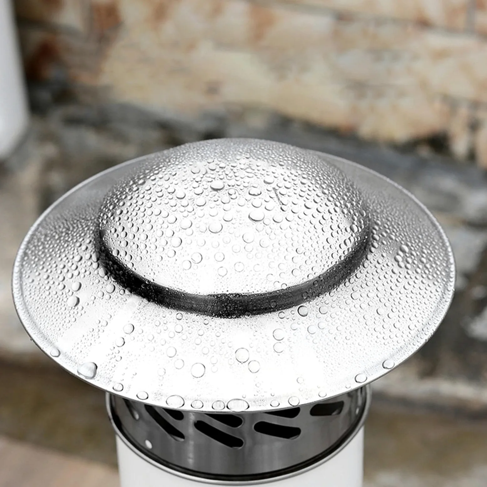 Tapa de Chimenea, Ø 160 mm Sombrero de Conducto de Humo de Acero Inoxidable