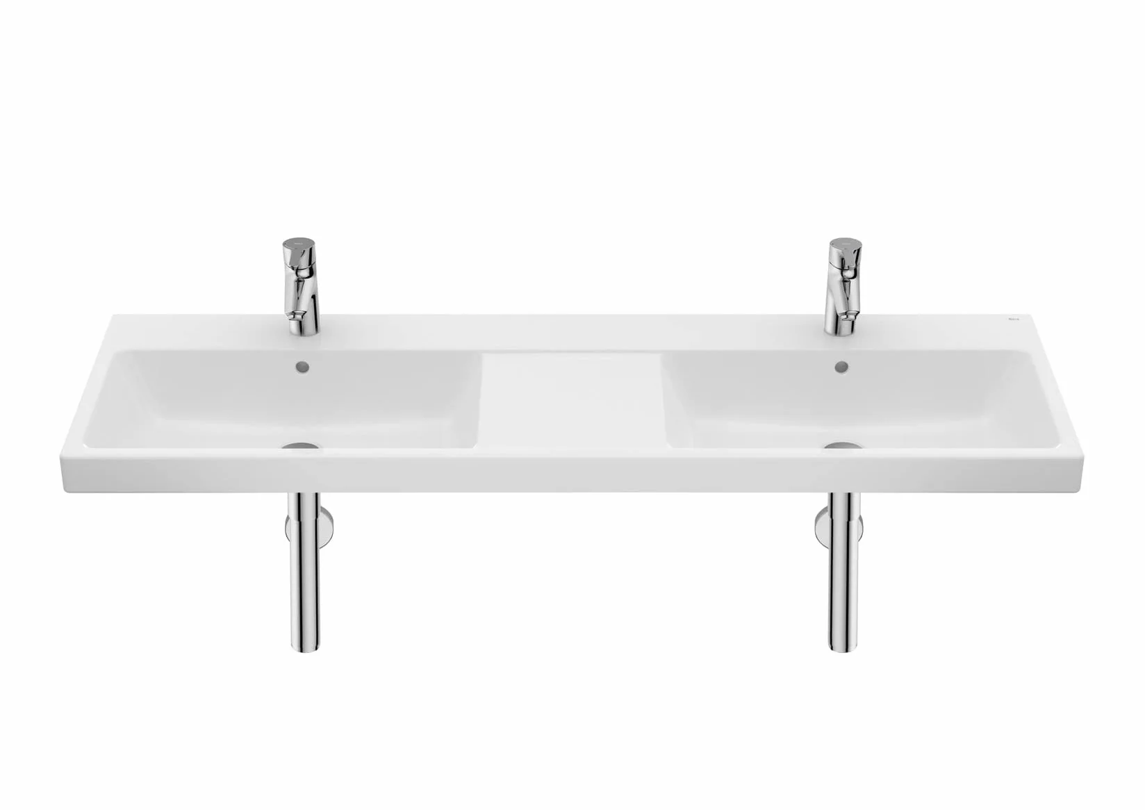 Roca,The Gap,Lavabo de porcelana doble mural,Blanco,1400mm x 460mm x 175mm,A3270MU000