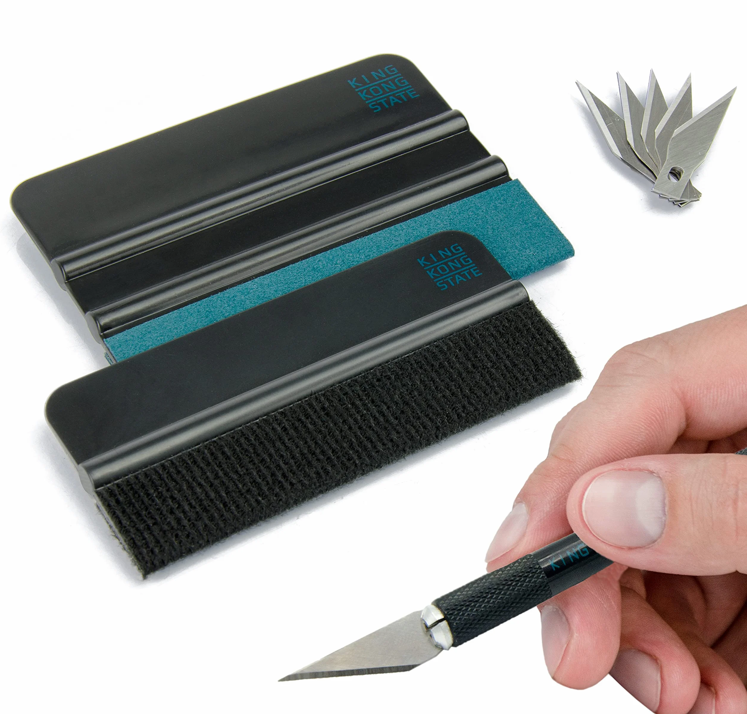 Kit Herramientas para la Instalación de Vinilos para Ventanas de KING KONG STATE – Cortador de Vinilo con Cuchillo de Precisión y espatula vinilo para Láminas