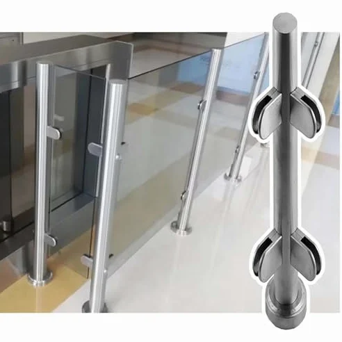 Kit de sujeción para Postes de barandilla Redondos, Apto para barandillas Interiores/Exteriores, tabiques, pasamanos de escaleras, Jardines, terrazas y áticos, de 85 cm de Altura, Incluye he