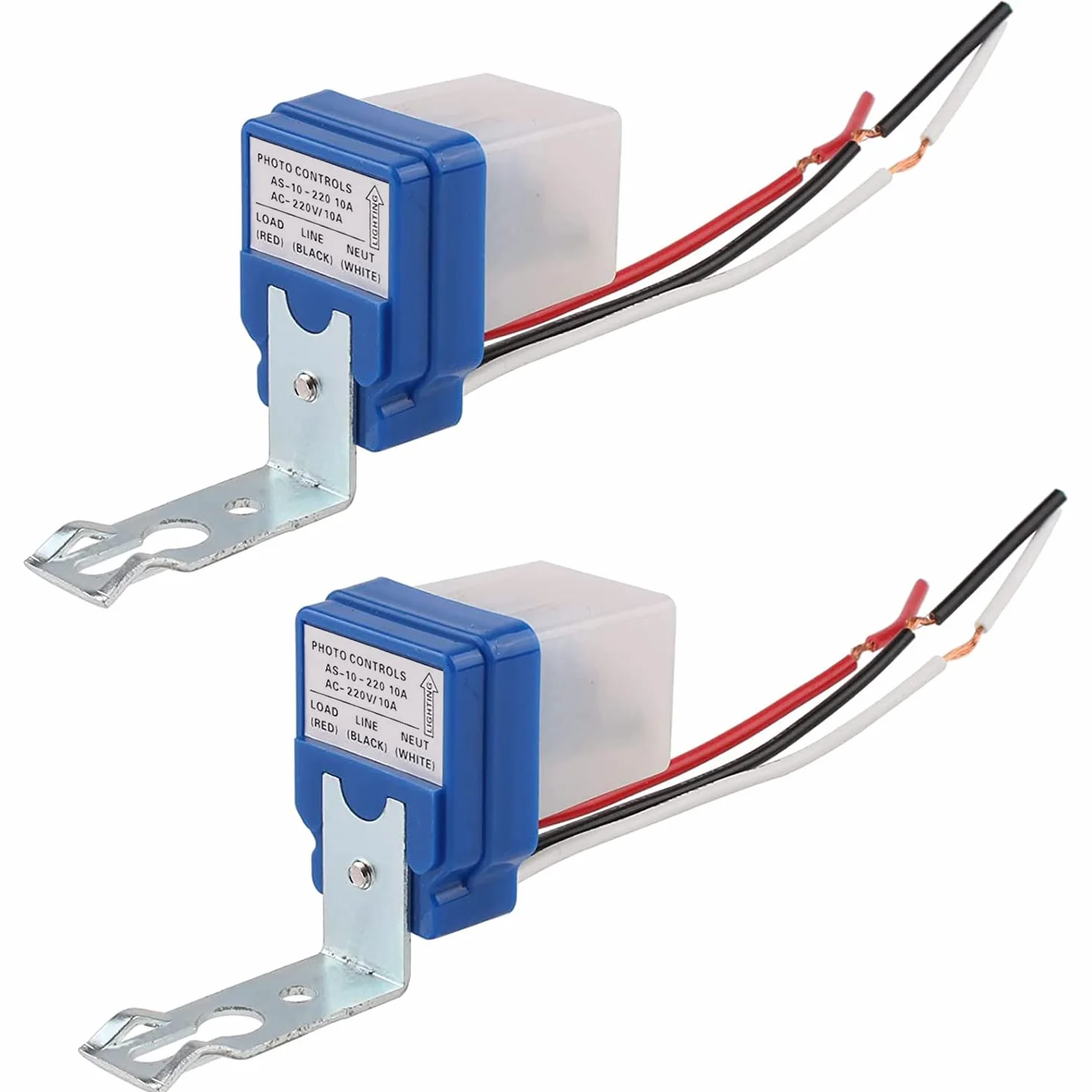 Greluma 2 Piezas AC 220V 10A Automático Auto On Off Interruptor de luz de fotocélula Interruptor de sensor de luz fotointerruptor