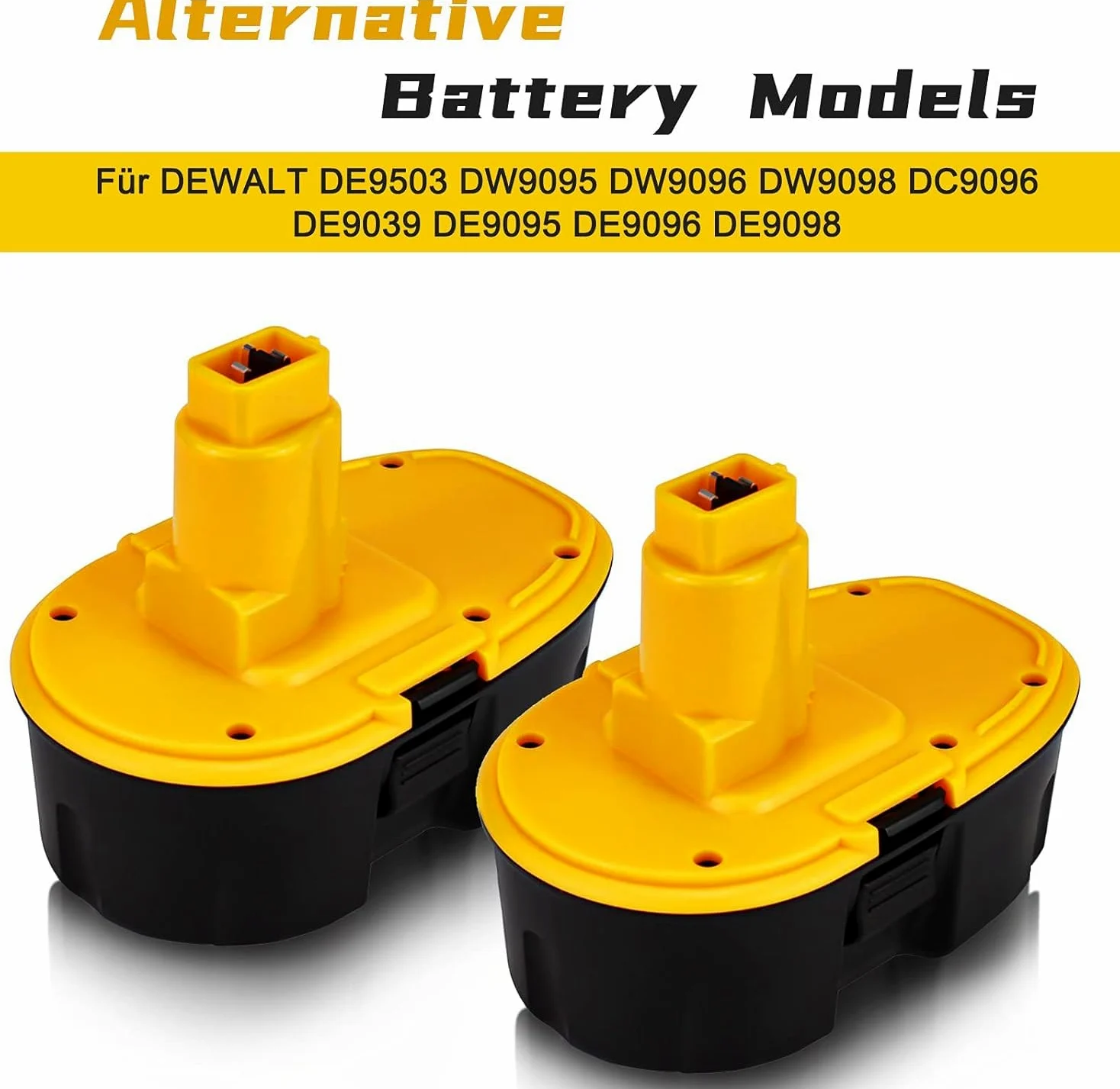 2X Exemoro 18V 4.5Ah NI-MH batería de Repuesto Herramienta batería para Dewalt DC9096 DE9039 DE9095 DE9096 DE9098 DE9503 DW9095 DW9096 DW9098 (Rojo)
