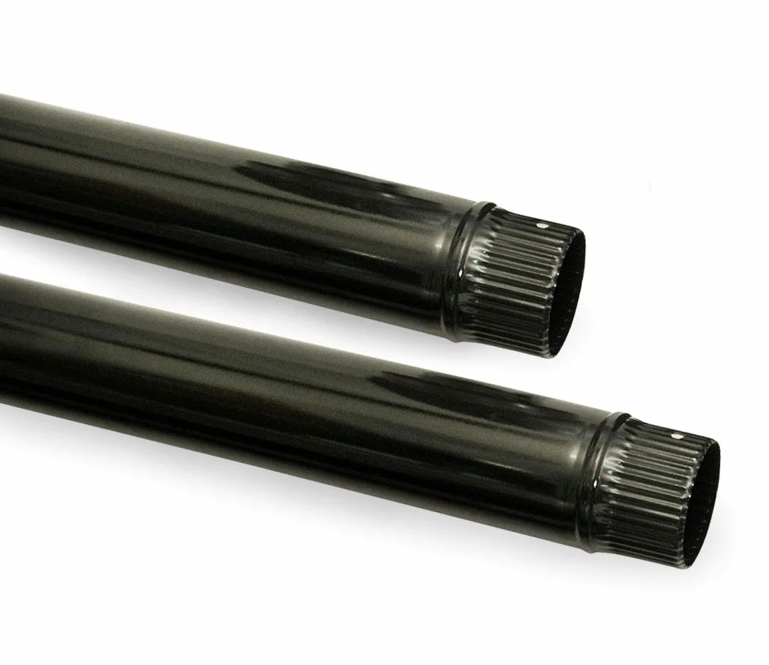 Tubería en color negro vitrificada a 900°C - Ø150mm - 1 metro - para conductos de estufas y chimeneas