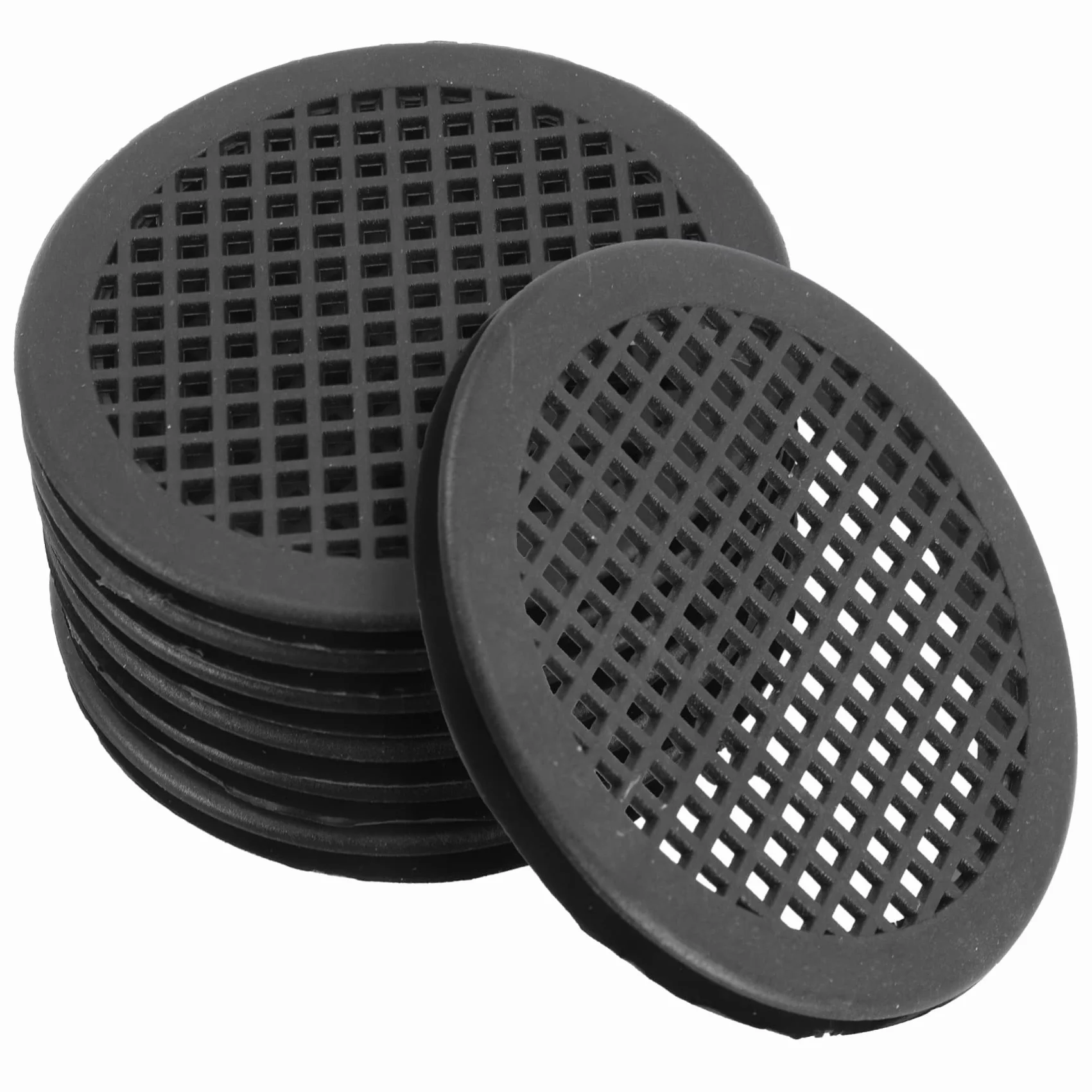 Orificio de Ventilación Redondo para Gabinete 10 Pcs Negro, Rejilla de Malla Plástica Transpirable, Protección contra Polvo y Ventilación Eficaz para Muebles y Armarios
