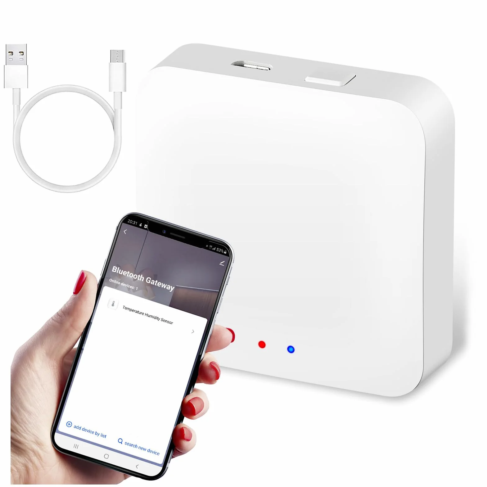 Tuya Gateway, Smart Life App Control, Tuya Bluetooth Gateway conecta cualquier dispositivo inteligente Tuya compatible a tu red Wi-Fi para desbloqueo remoto