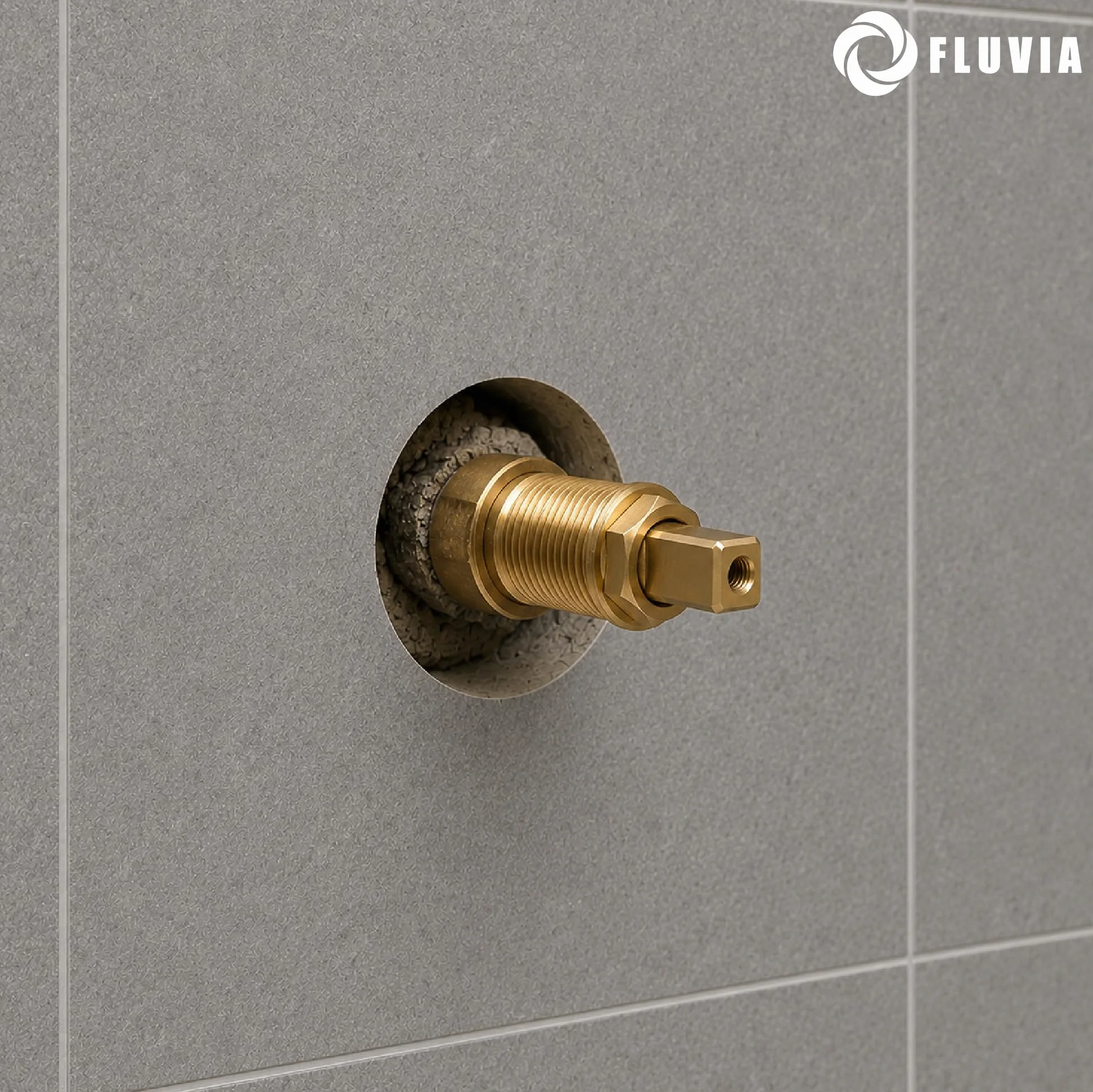 FLUVIA Embellecedor NEGRO Tapa llave de Paso Agua Ø69x59mm Mando Oculto y Plafón para Ducha Piscina Grifo Empotrado