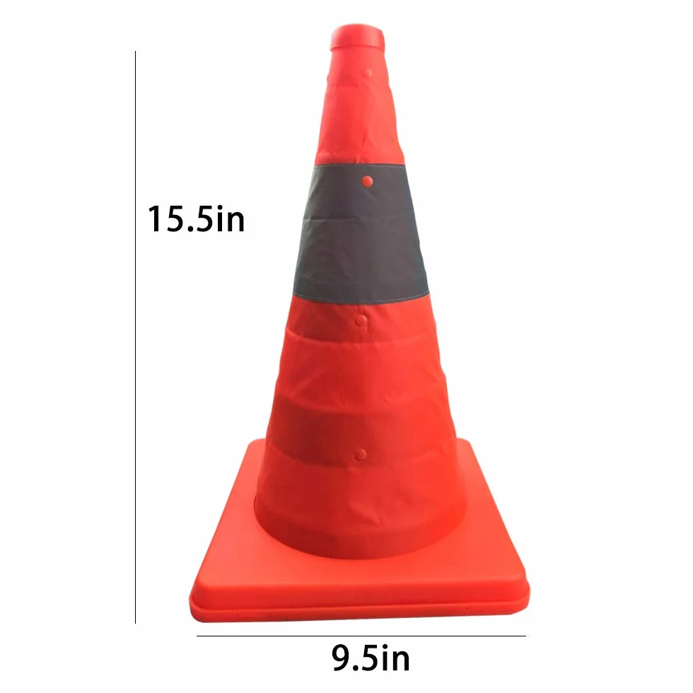 4 Conos de tráfico plegables plegables 40 cm Naranja Cono de seguridad multifuncional