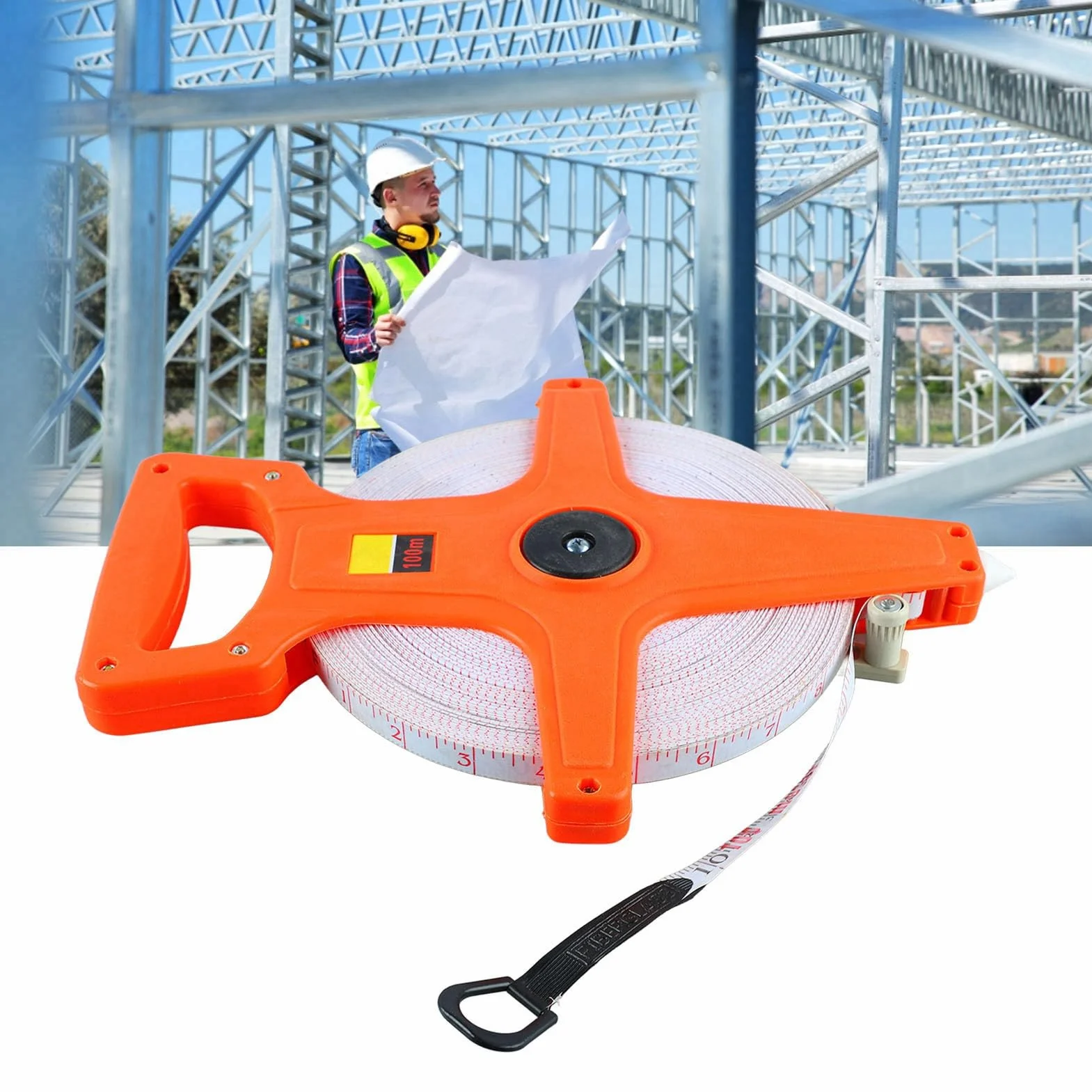 Cinta Métrica de Fibra de Vidrio de 100 Metros de Largo Medida Handyman Lands Cinta Métrica para Manguera