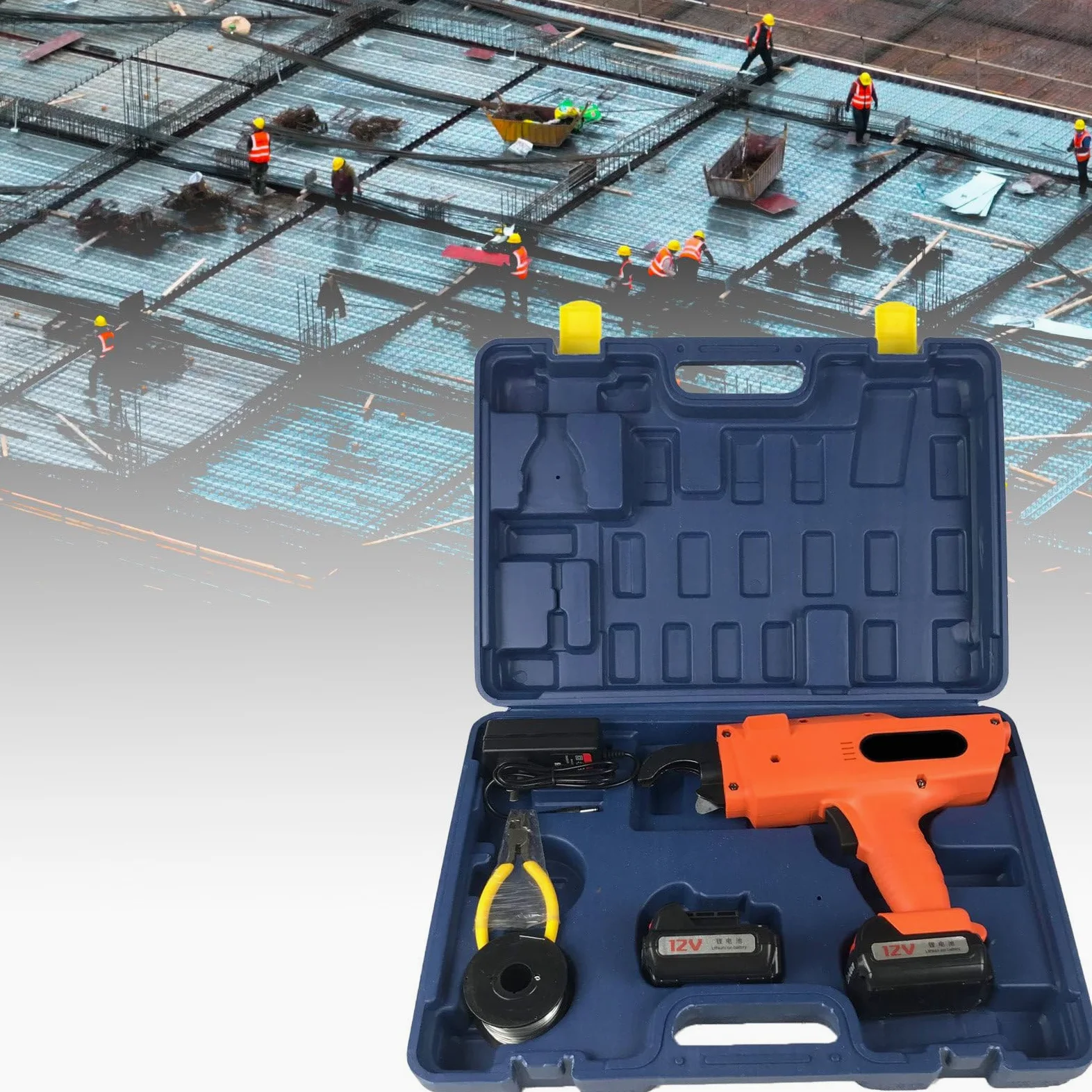 Atadora Automática De Varillas De Corrugado, Herramienta Inalámbrica para Atar Varillas De Acero De Refuerzo con Cabezal De Corte Afilado Y Ranura para Alambre para Obras De Construcción