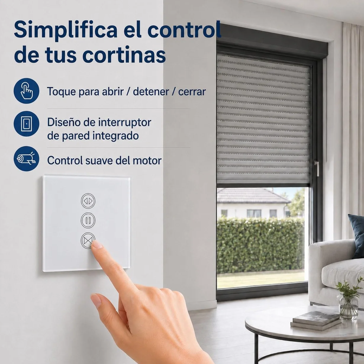 LoraTap Interruptor de Persianas WiFi, para Cortina Electrica Inteligente Funciona con App Smart Life, Control de Voz, Compatible con Alexa y Google Home, Programador Temporizador