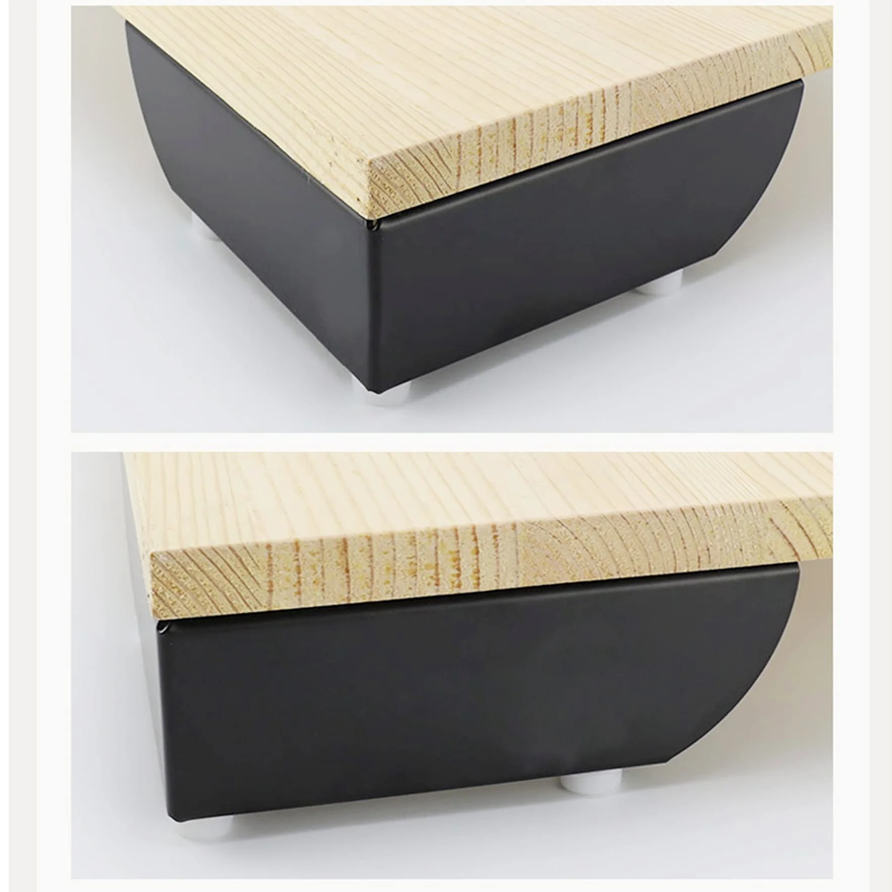 LIKERAINY Patas para Muebles 50mm Alto Pies de Mesa para Mueble de Cocina Encimera Sofá Cama Mesitas Armarios Pie de Escritorio Fuerte Negro Juego de 4