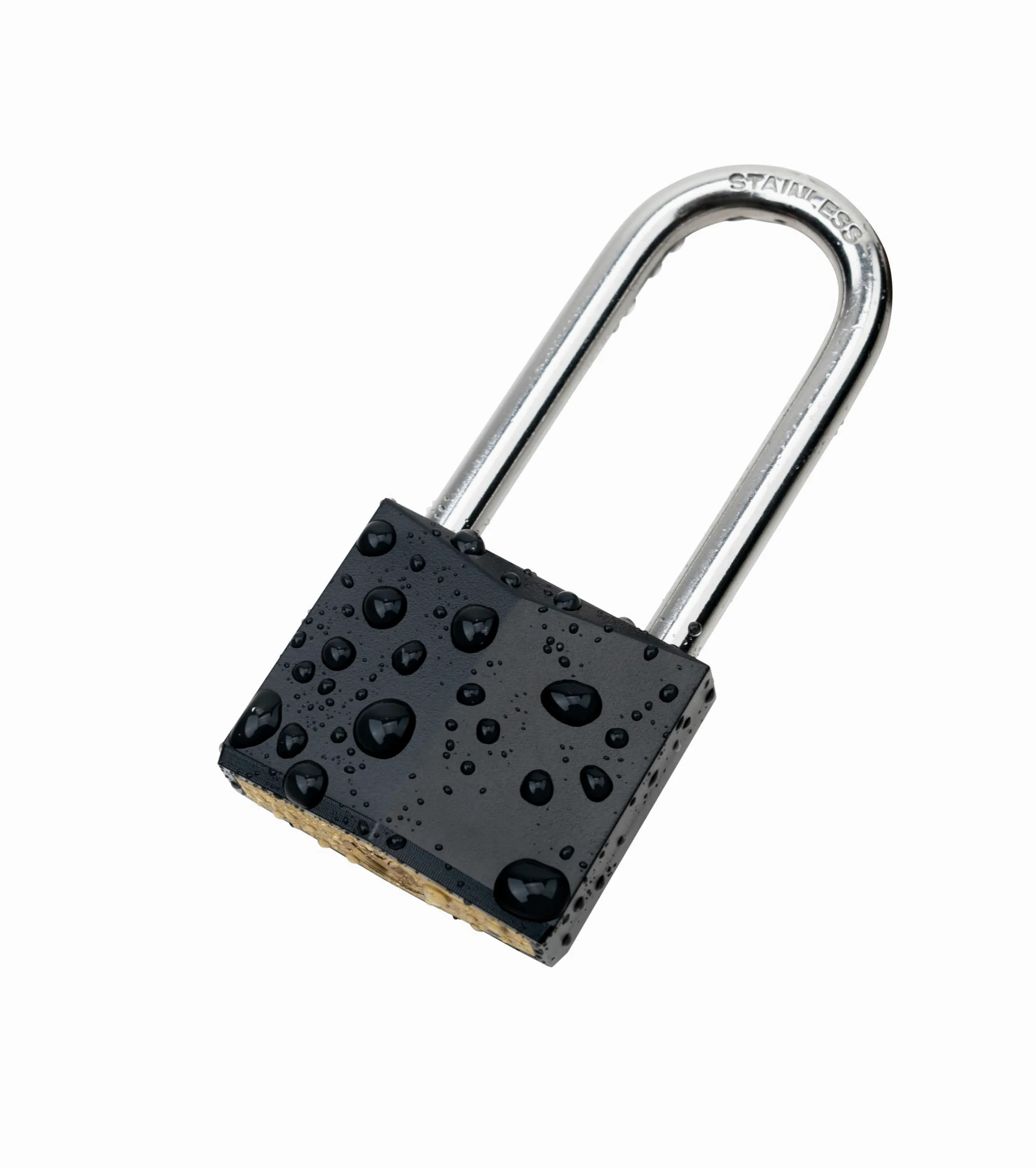 Paquete de 12 candados con llave igual, candado con llave de latón cubierto negro con grillete largo de acero inoxidable, cuerpo de cerradura de 1-9/16 pulgadas, cerraduras inoxidables para