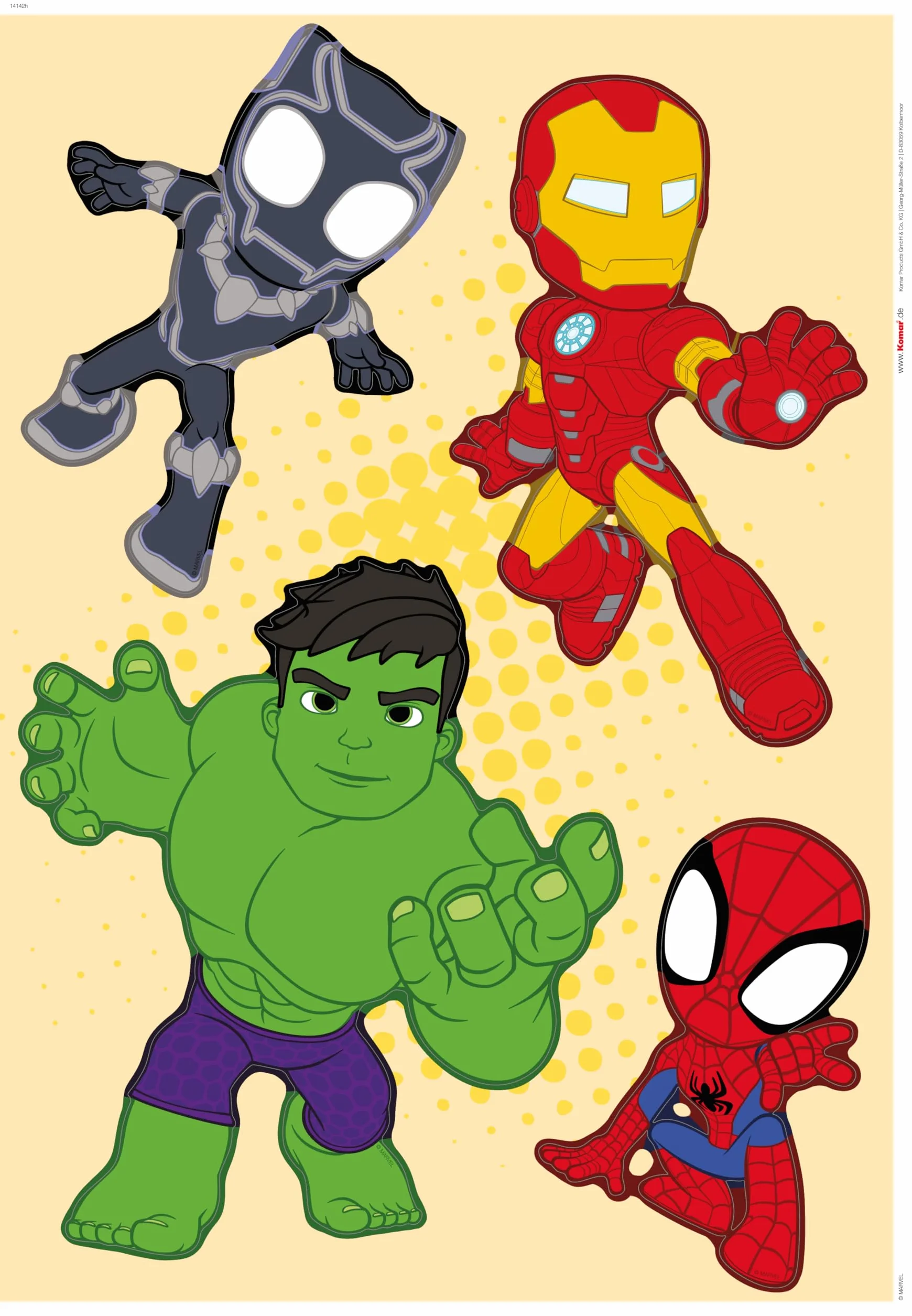 Komar WTD - Adhesivo decorativo para pared, diseño de Spidey and His Amazing Friends Power Group, tamaño 50 x 70 cm, multicolor