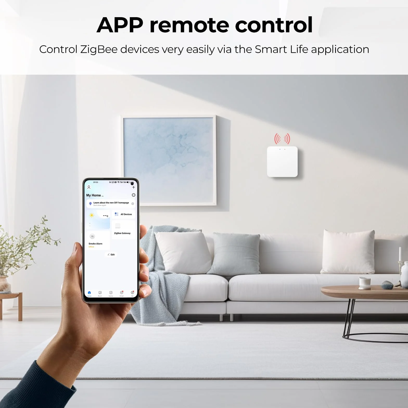 Zigbee Hub WiFi Bluetooth Dual Mode Gateway Smart Life Tuya App Temperatura Humedad Sensor Válvula Termostática