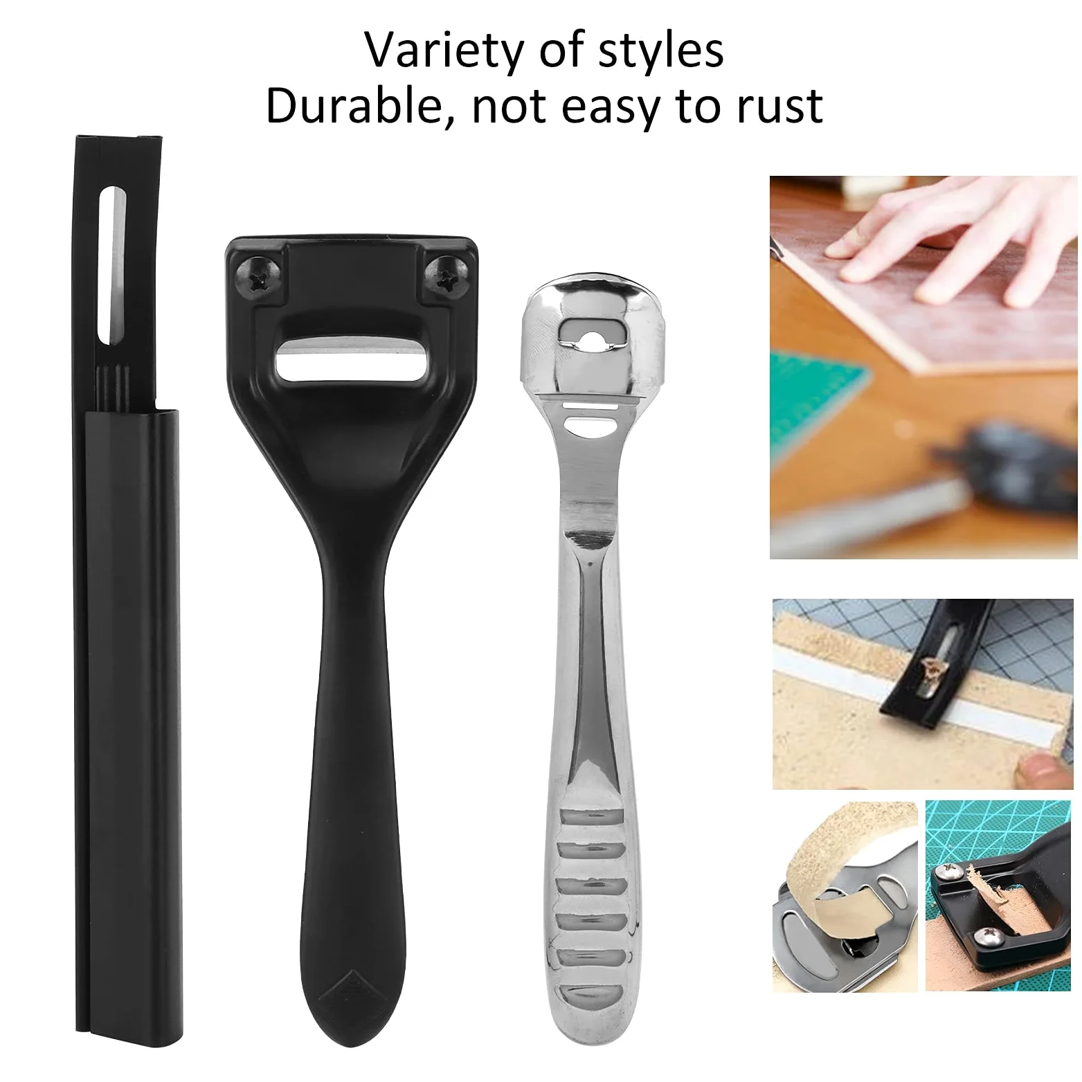 Tnfeeon Cuchillo para Rebajar, Herramienta de Corte de Cuero de Diseño Ergonómico para Manualidades y Uso Profesional